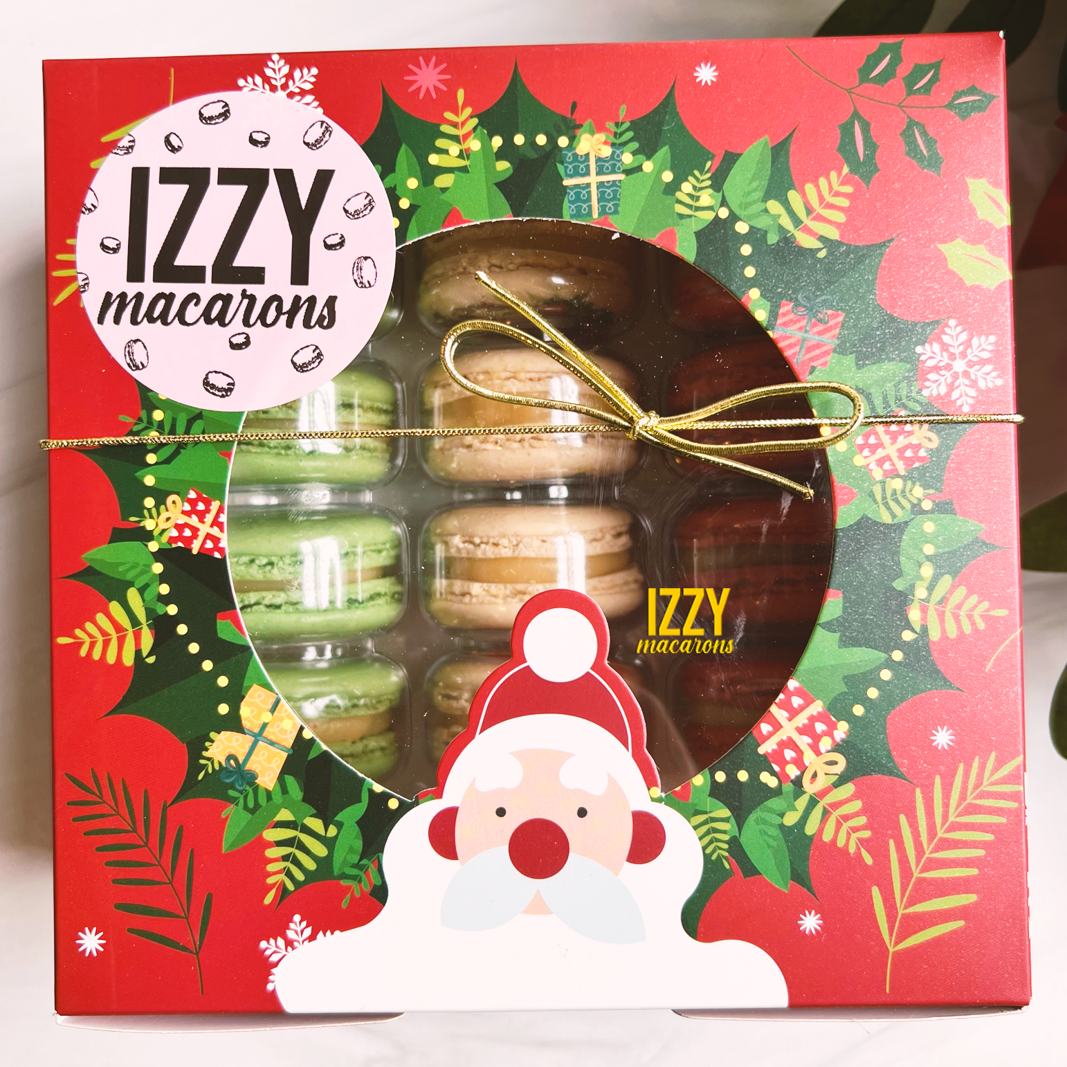 Blue Alien Christmas Macarons