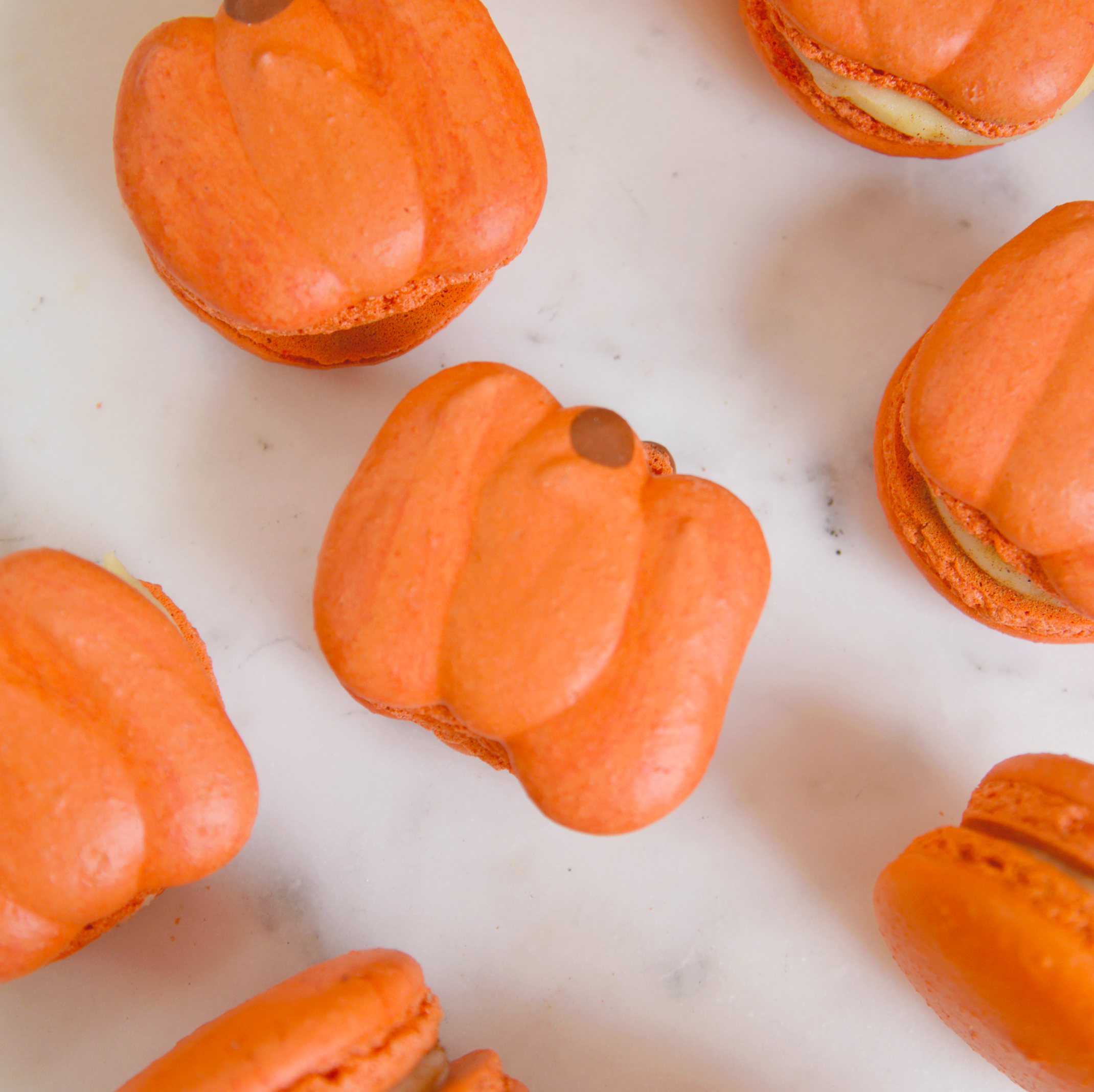Pumpkin Macarons - Pumpkin Spice Cheesecake