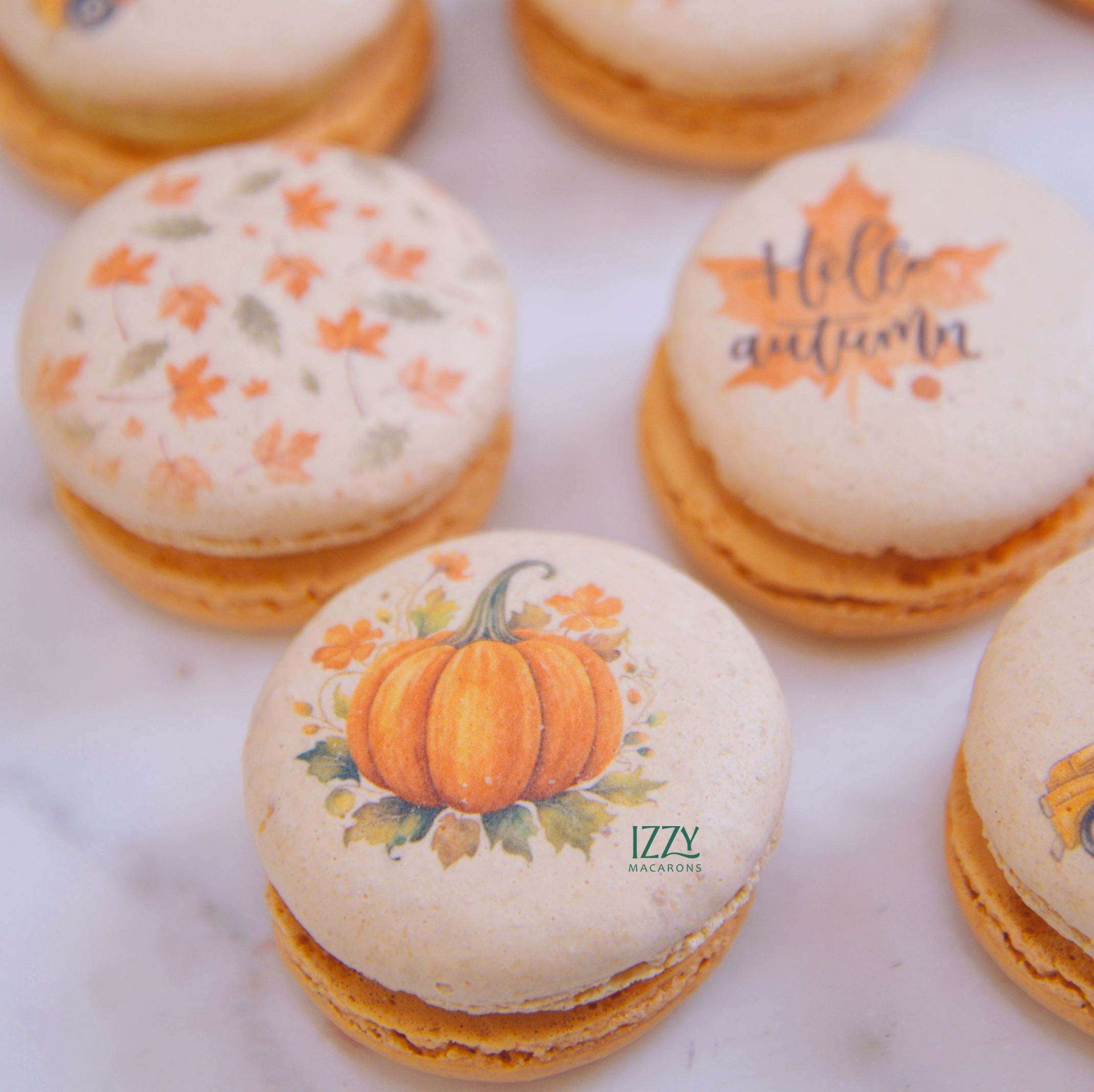 Pumpkin Spice Cheesecake French Macarons