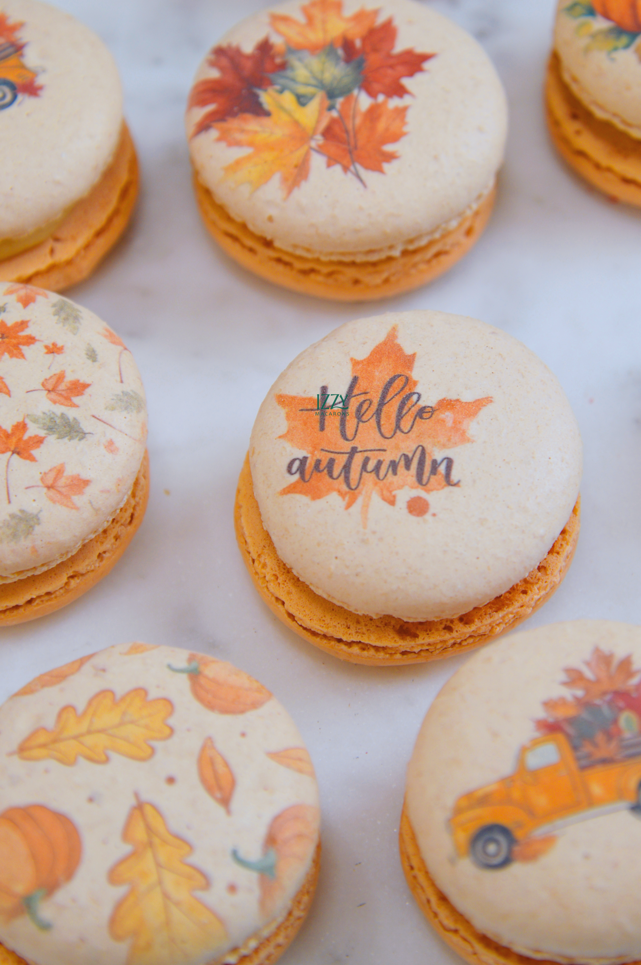 Pumpkin Spice Cheesecake French Macarons