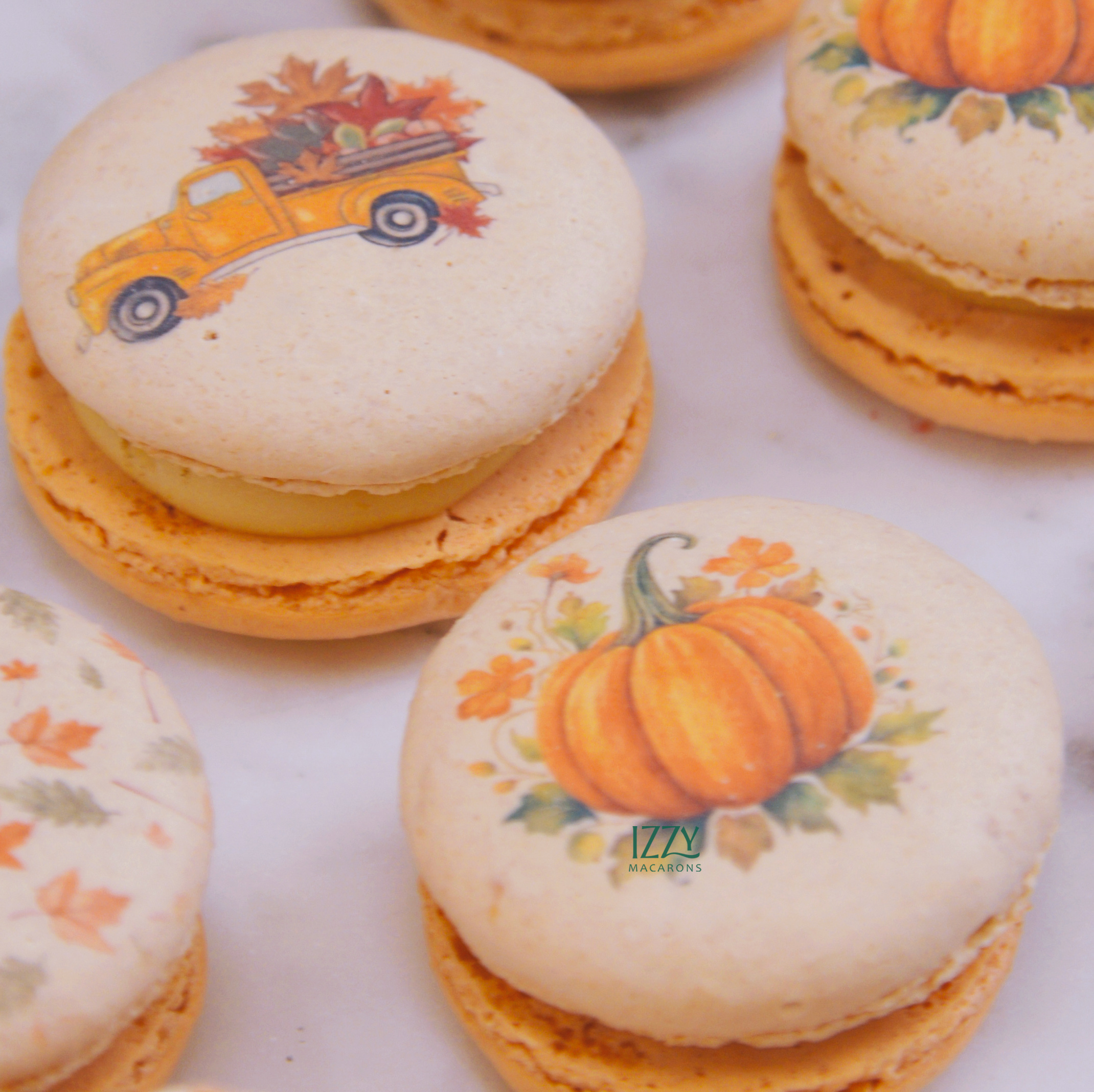 Pumpkin Spice Cheesecake French Macarons