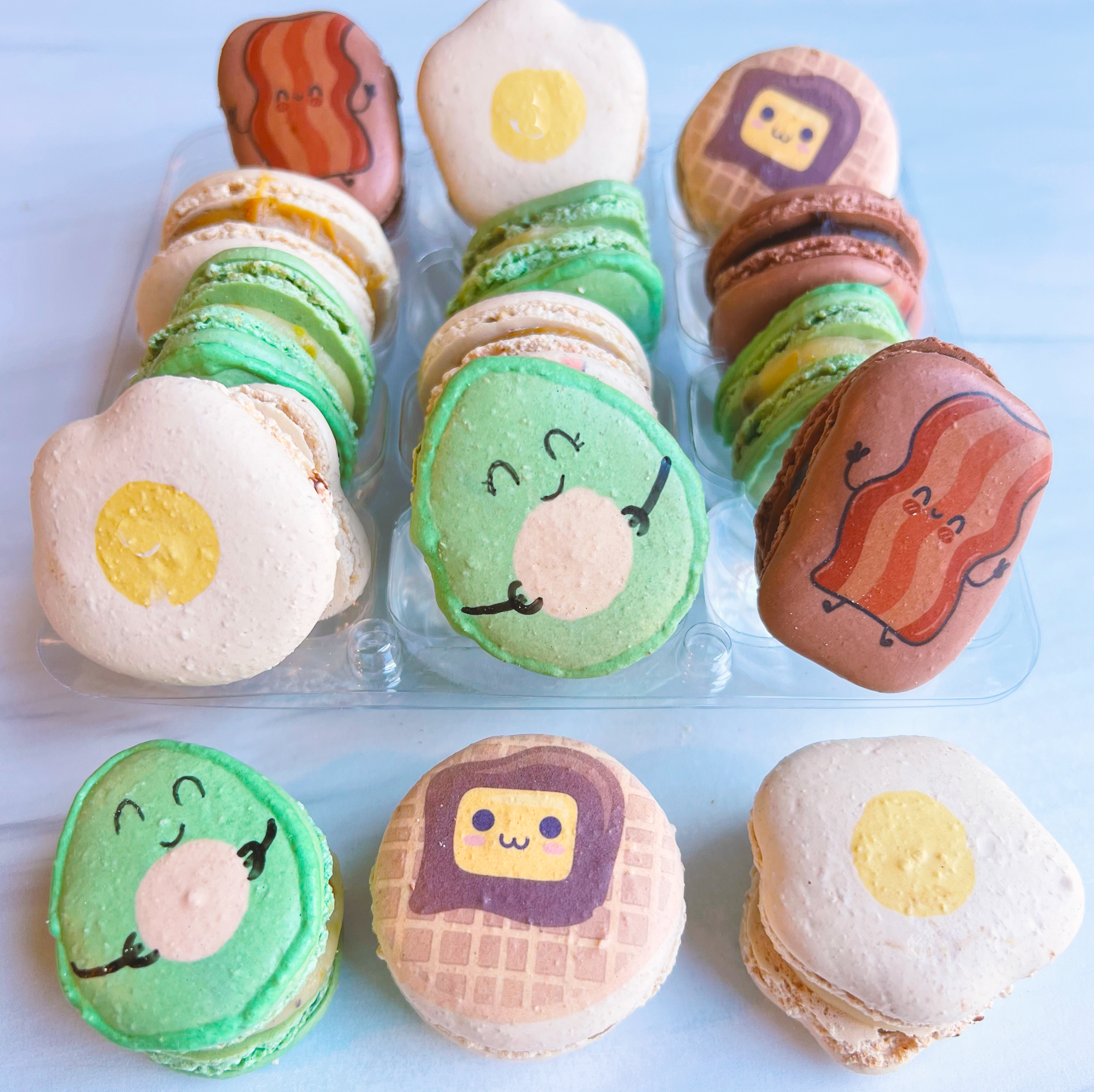 Breakfast Bacon/ Egg/ Waffle/ Avocado Macarons – Izzy Macarons