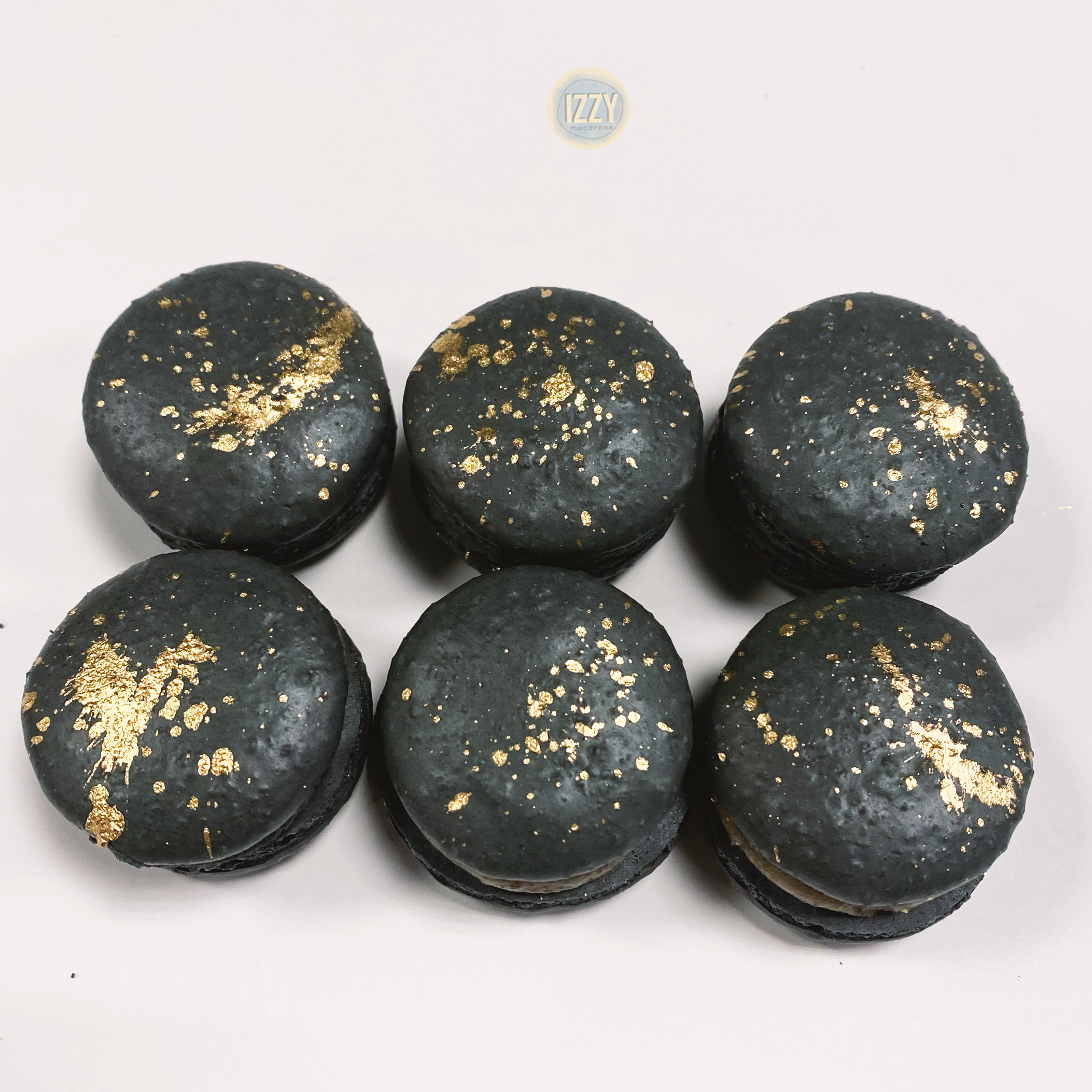 Black Macarons - With Gold Splash