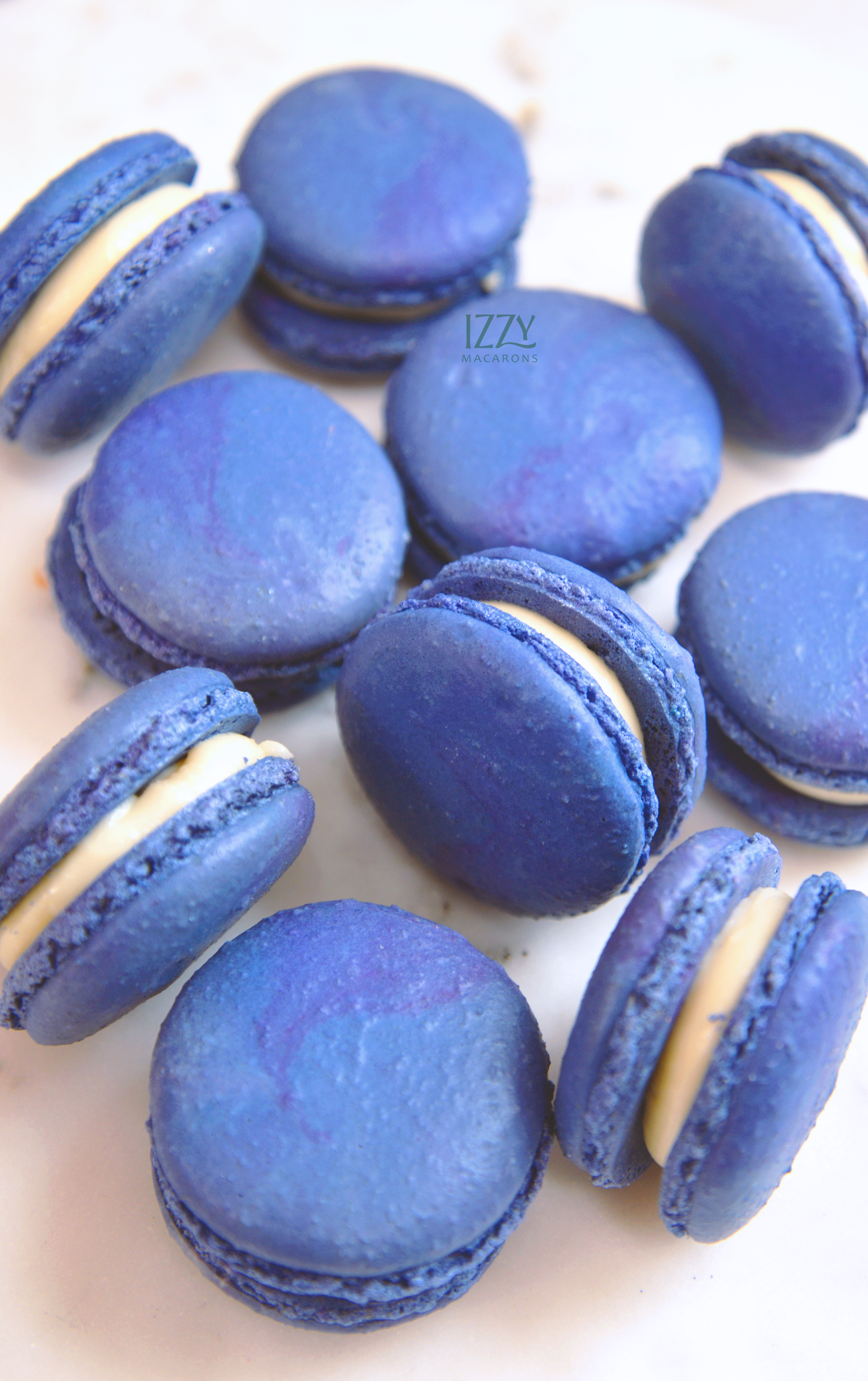 Blueberry Indigo Macarons