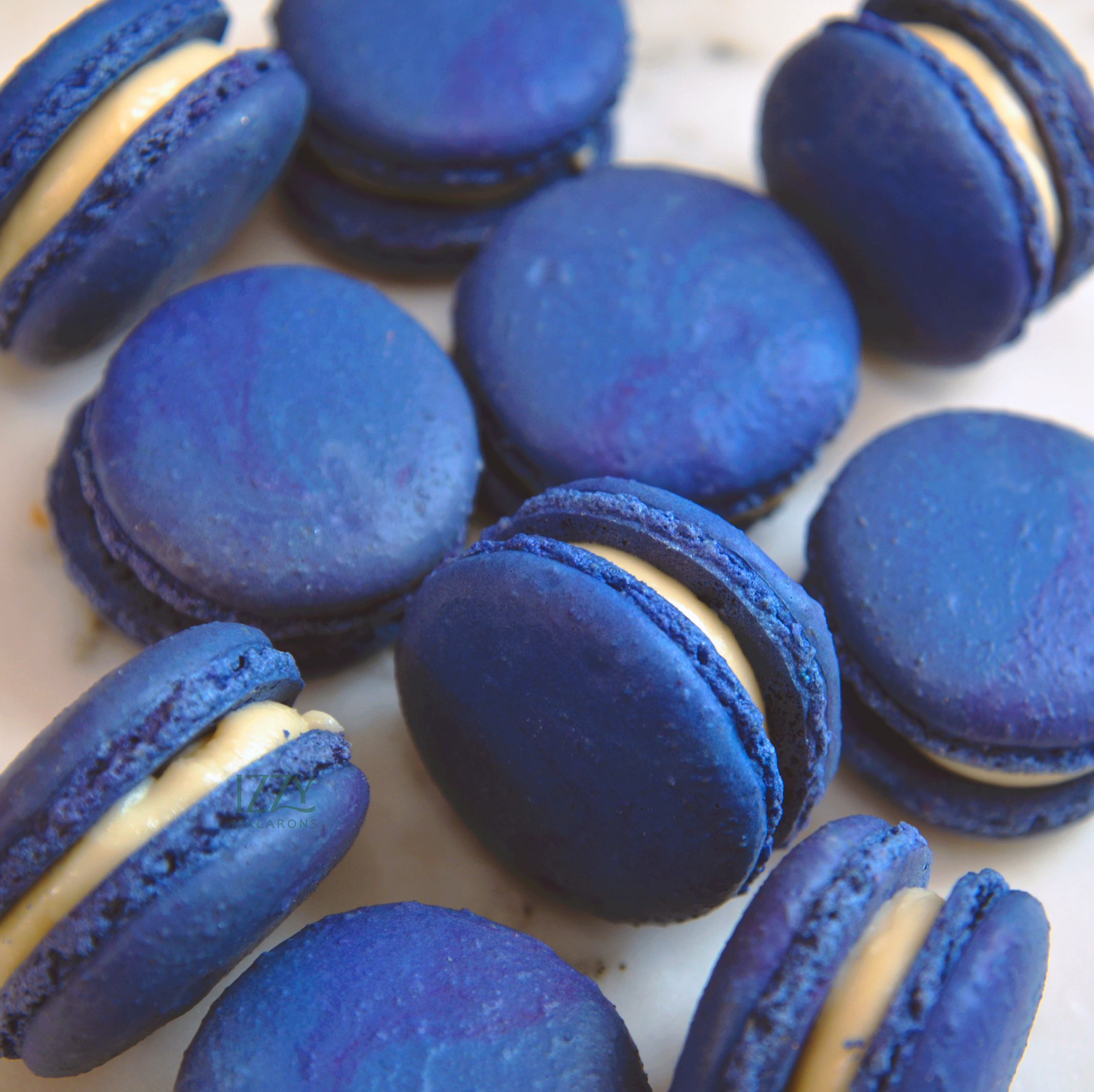 Blueberry Indigo Macarons