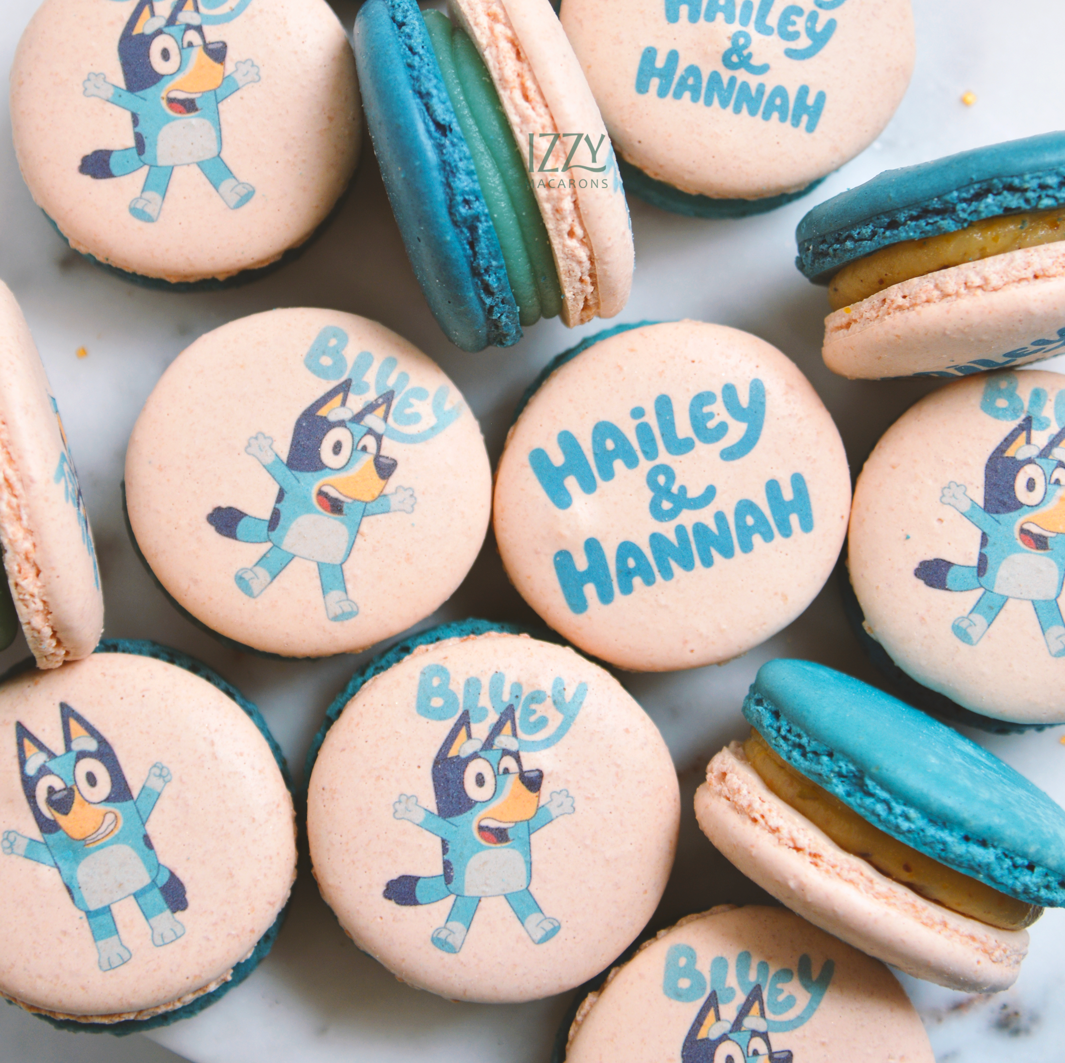 Bluey dog Macarons - Birthday Themed