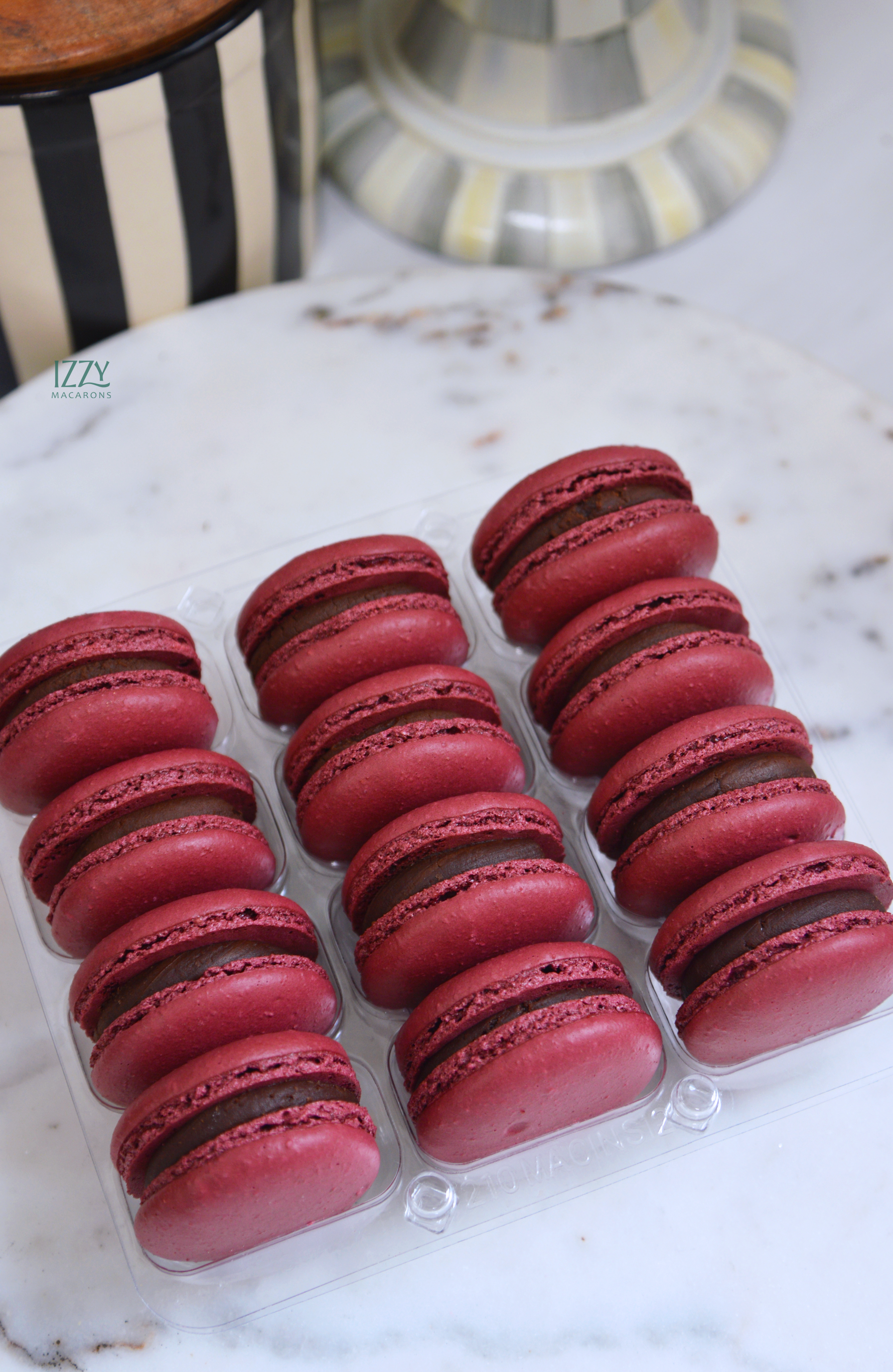 Burgundy Macarons