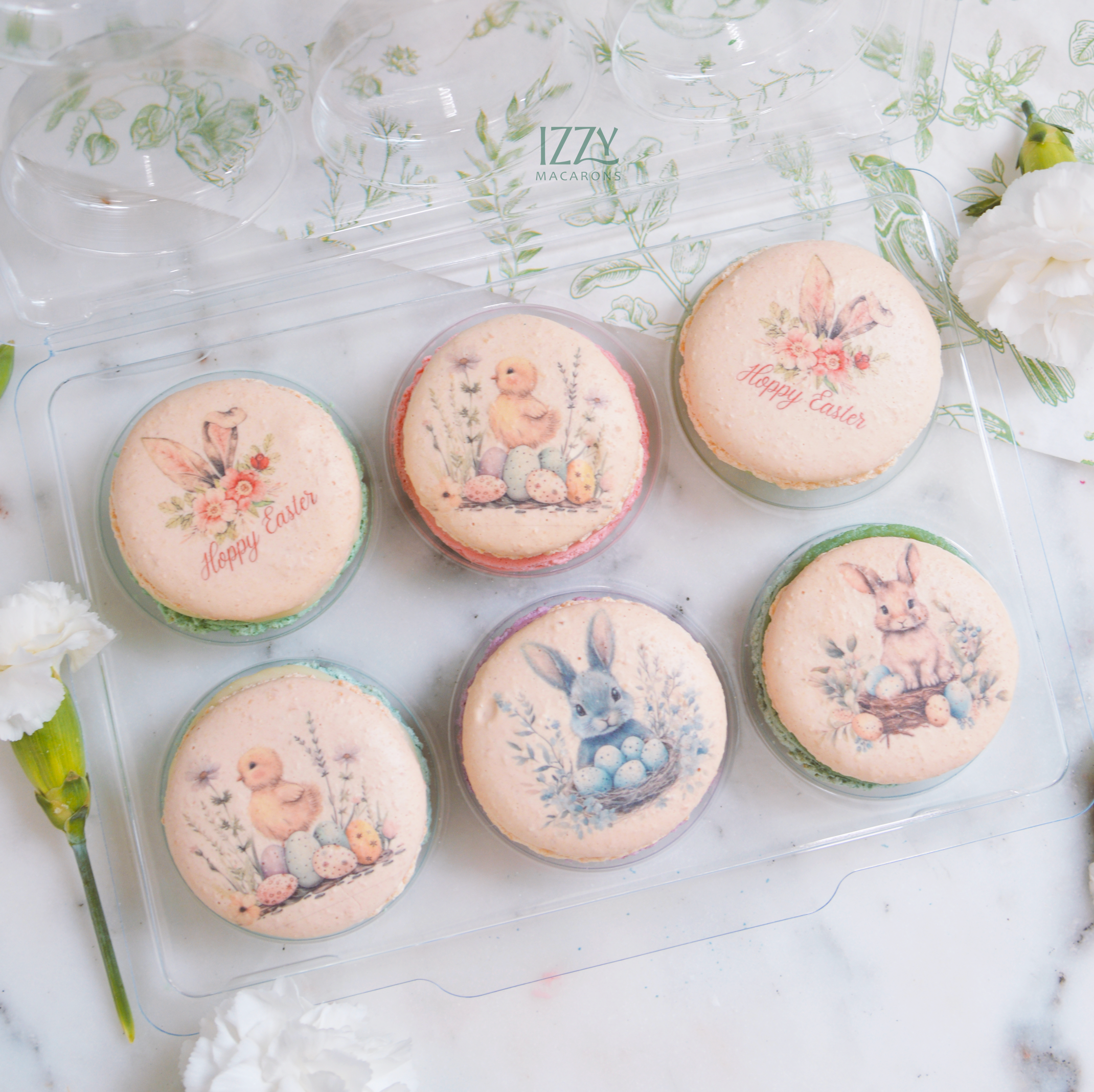 Easter Macarons - Bunny Prints