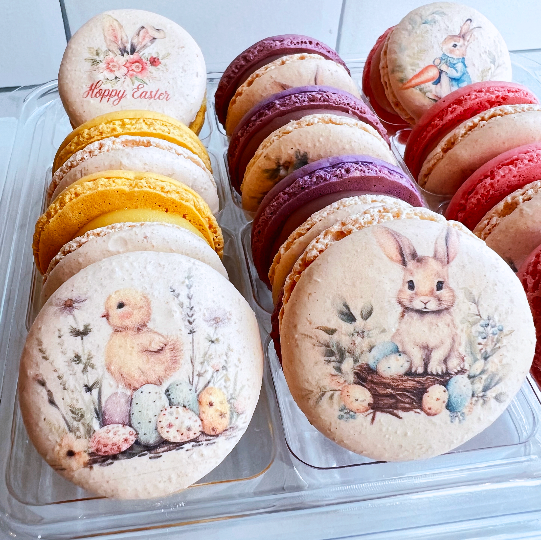 Easter Macarons - Bunny Prints