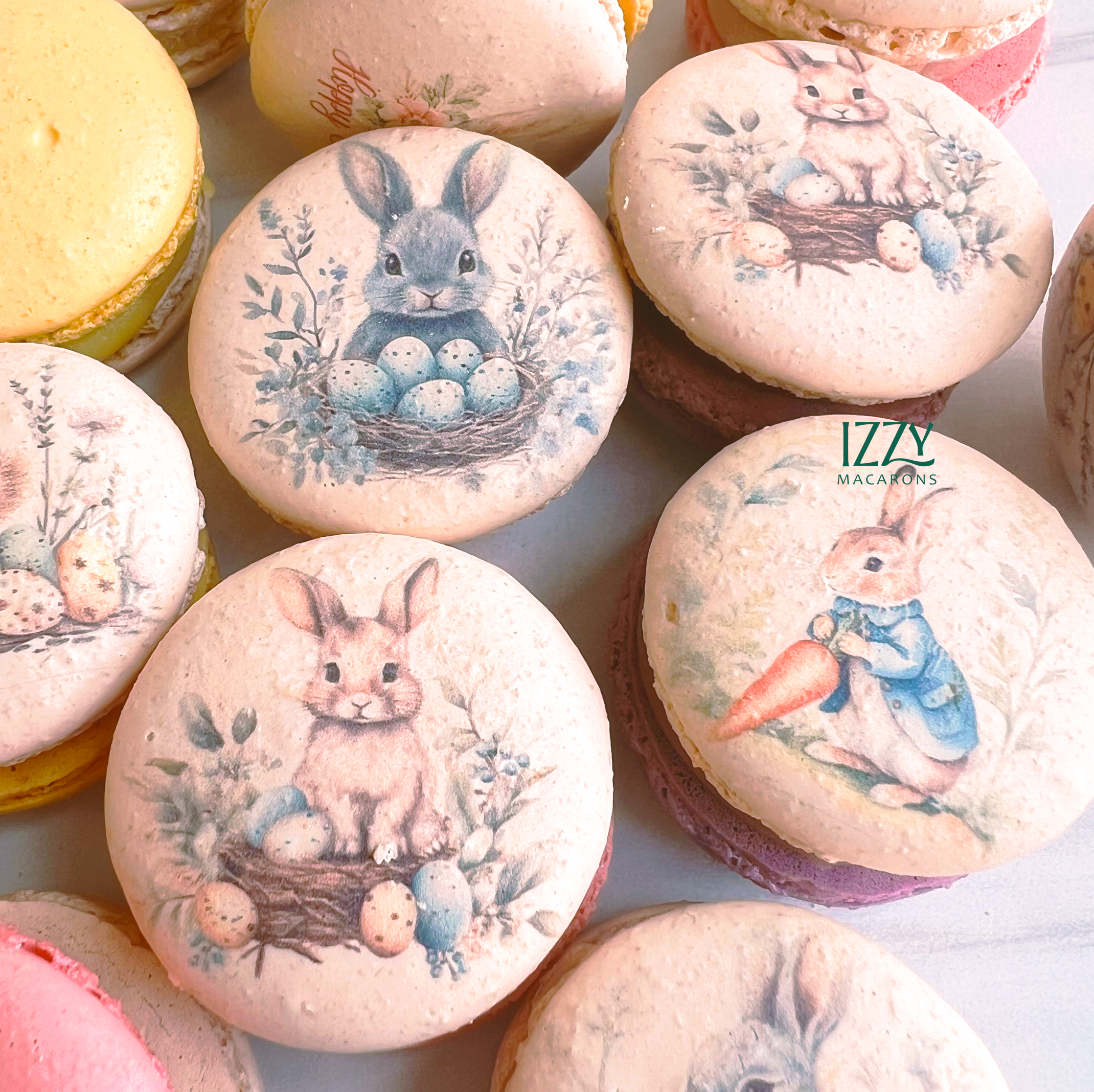 Easter Macarons - Bunny Prints