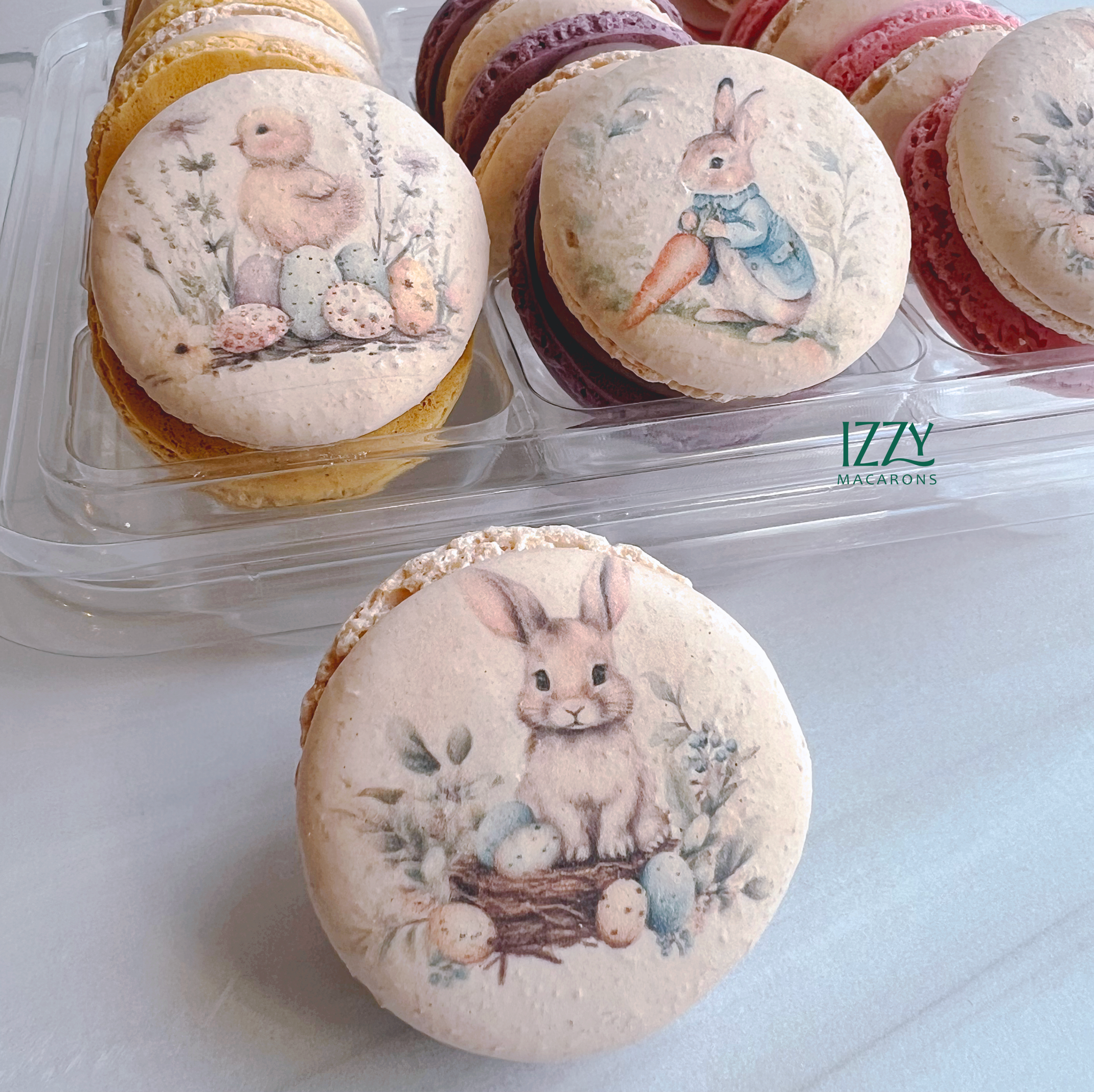 Easter Macarons - Bunny Prints