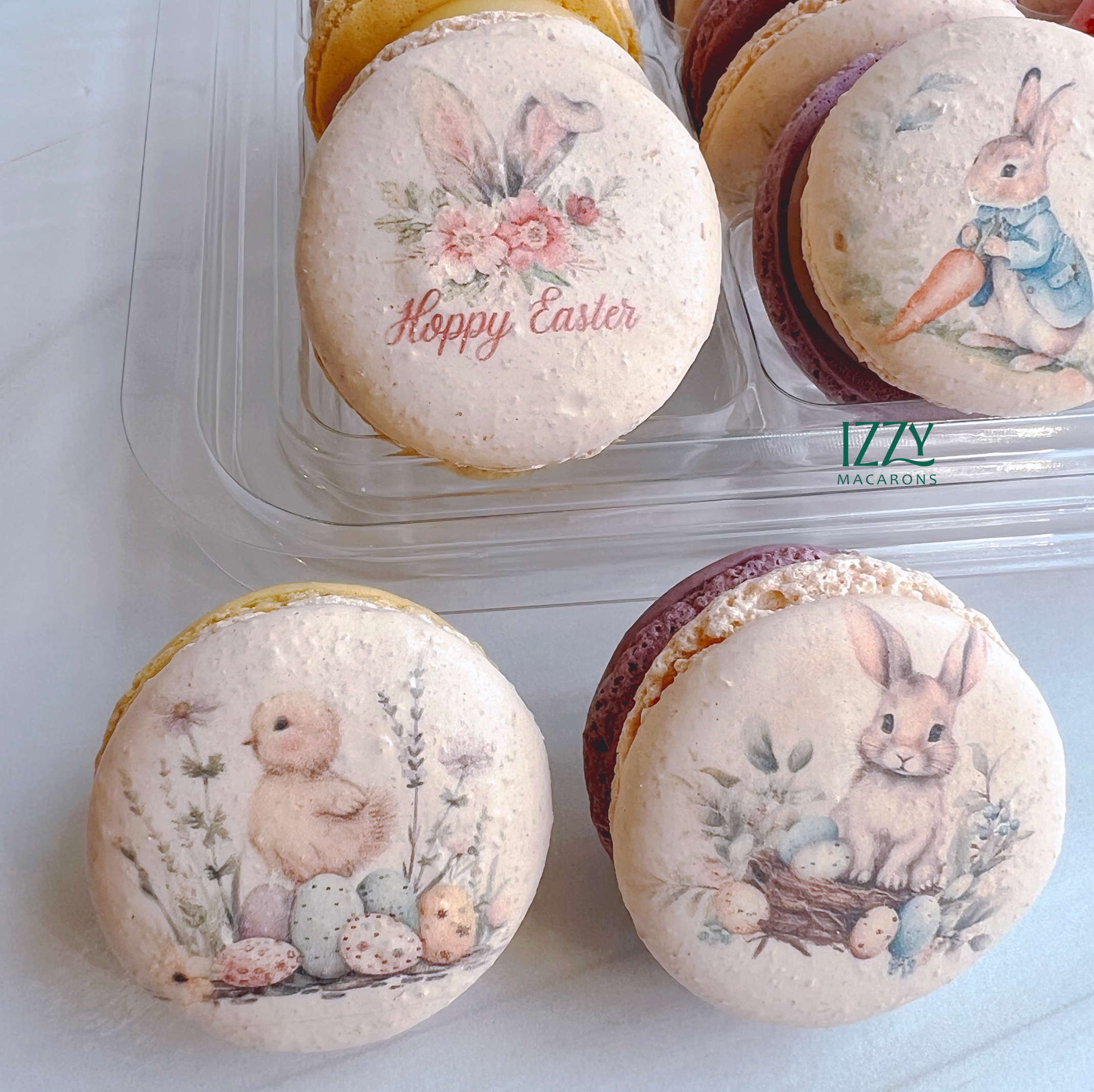 Easter Macarons - Bunny Prints