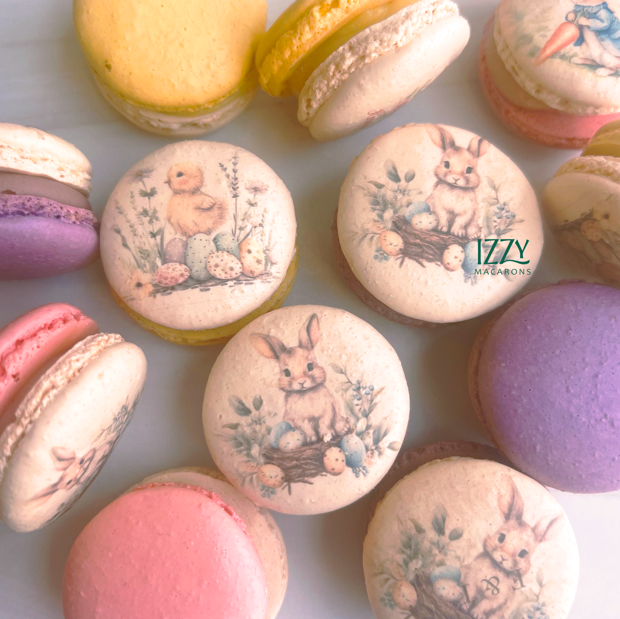 Easter Macarons - Bunny Prints