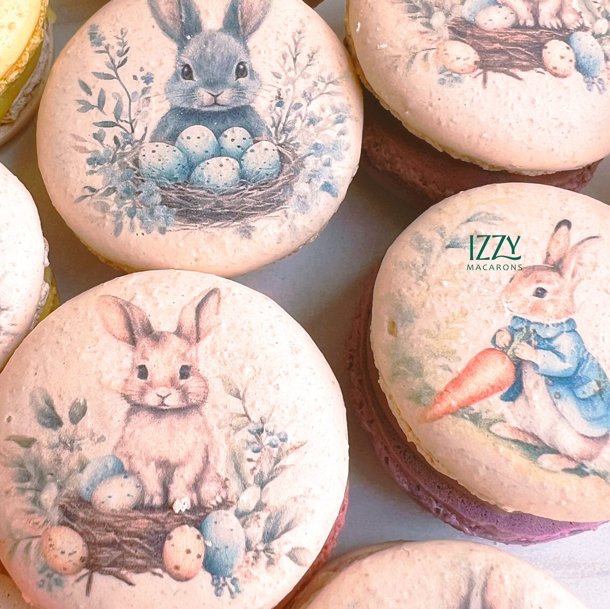 Easter Macarons - Bunny Prints
