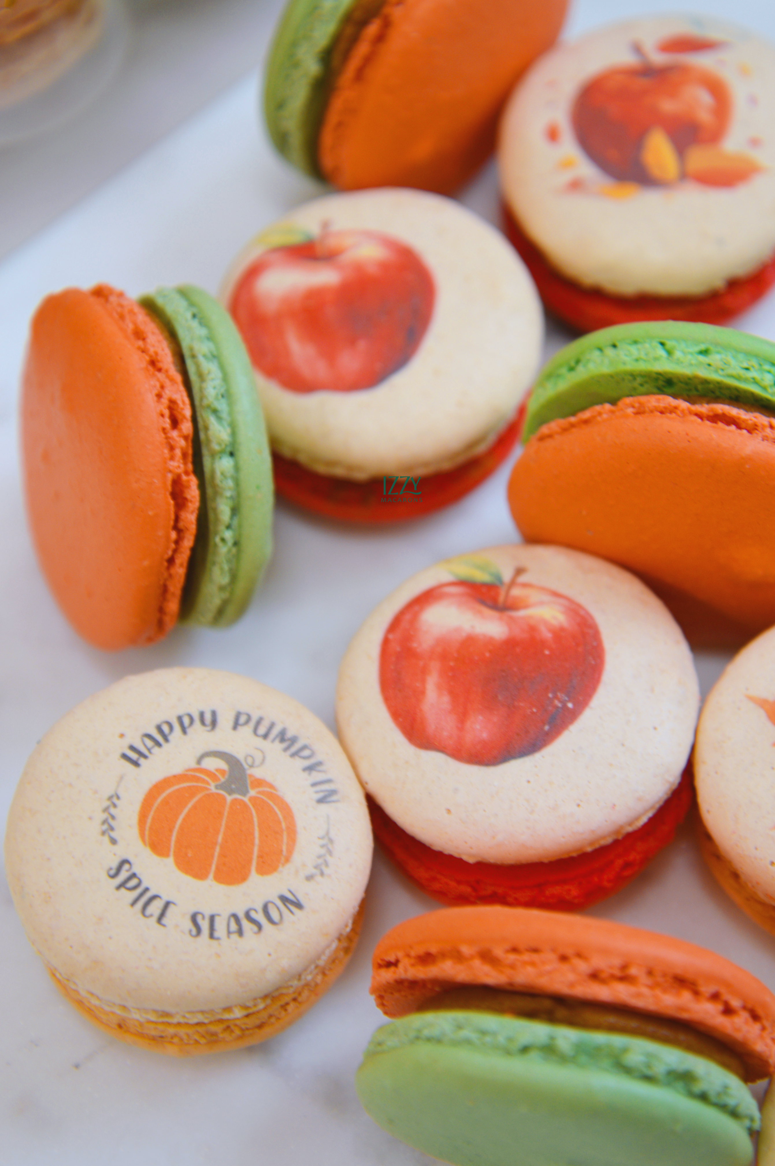 Fall Macarons Box - Pumpkin Spice, Apple pie, Caramel Apple