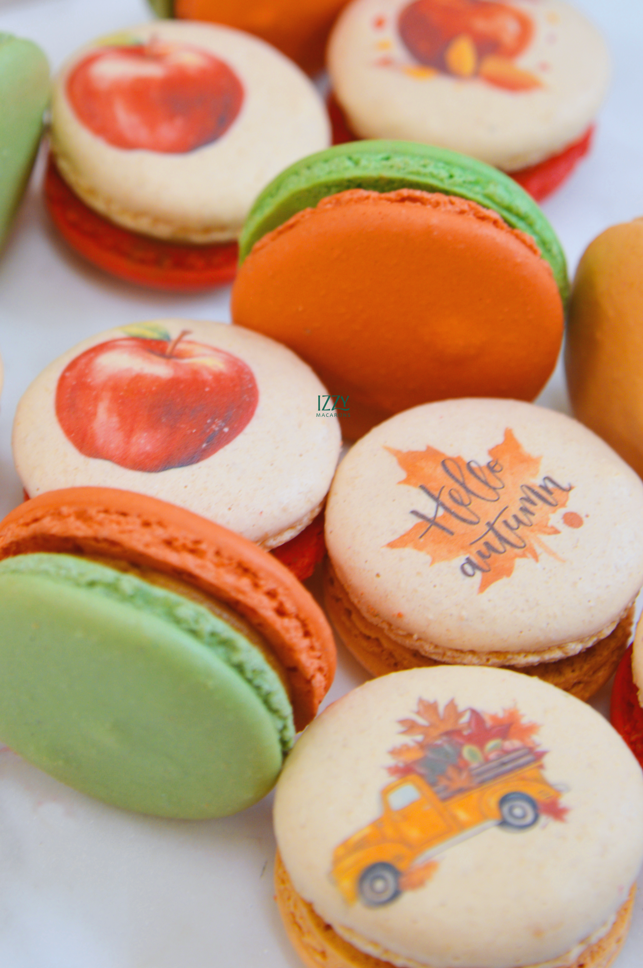 Fall Macarons Box - Pumpkin Spice, Apple pie, Caramel Apple