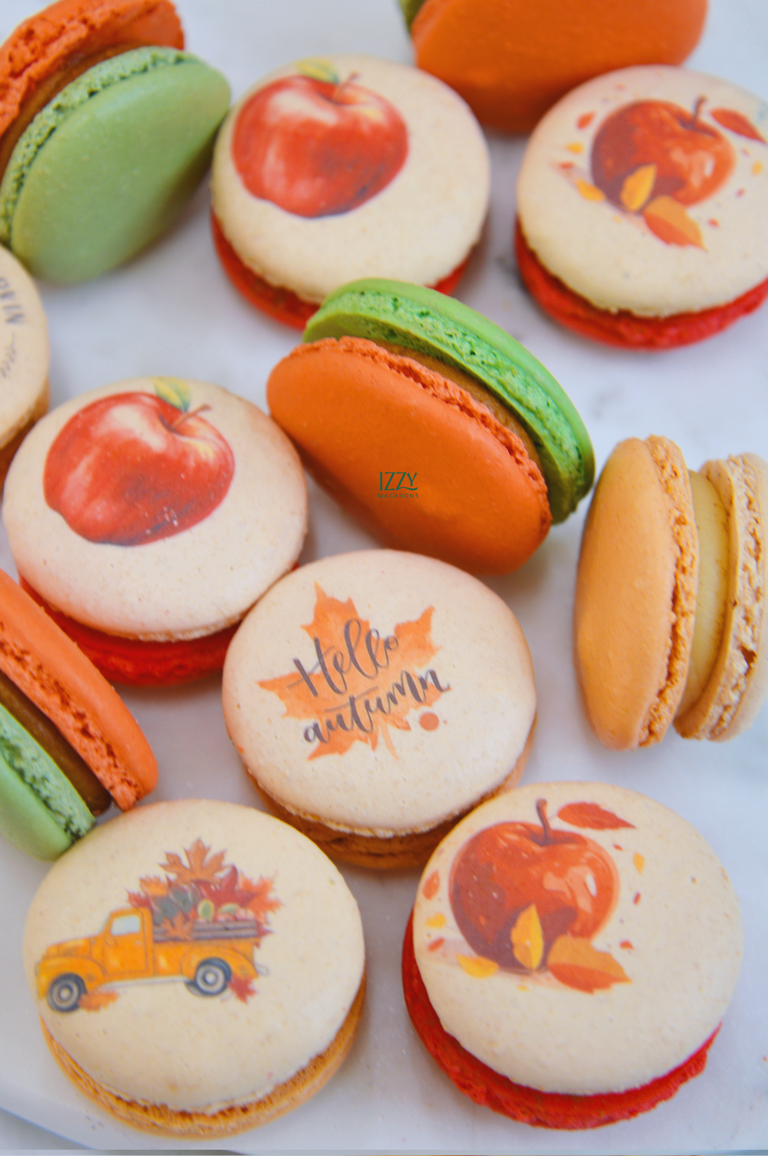 Fall Macarons Box - Pumpkin Spice, Apple pie, Caramel Apple