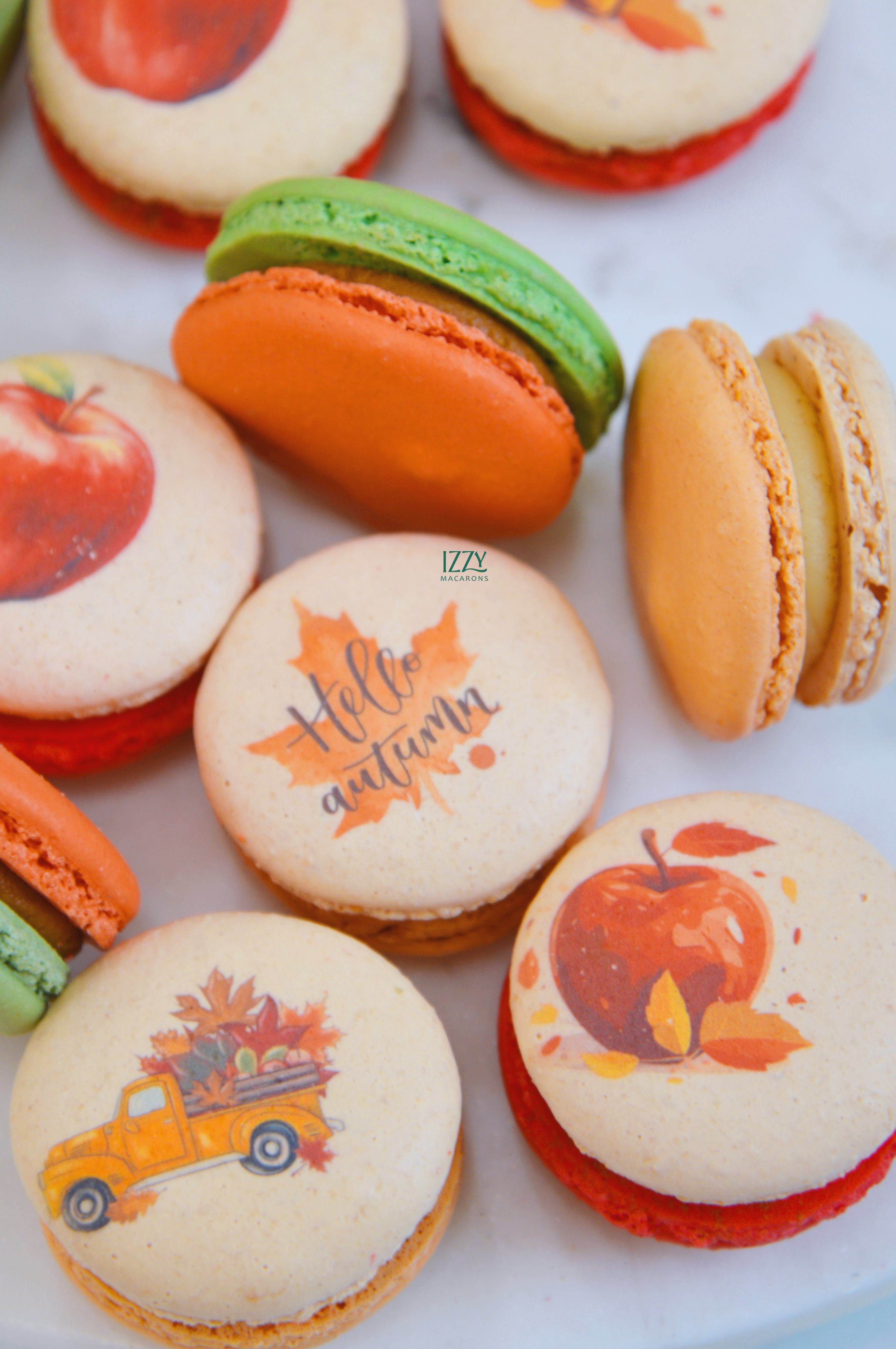 Fall Macarons Box - Pumpkin Spice, Apple pie, Caramel Apple