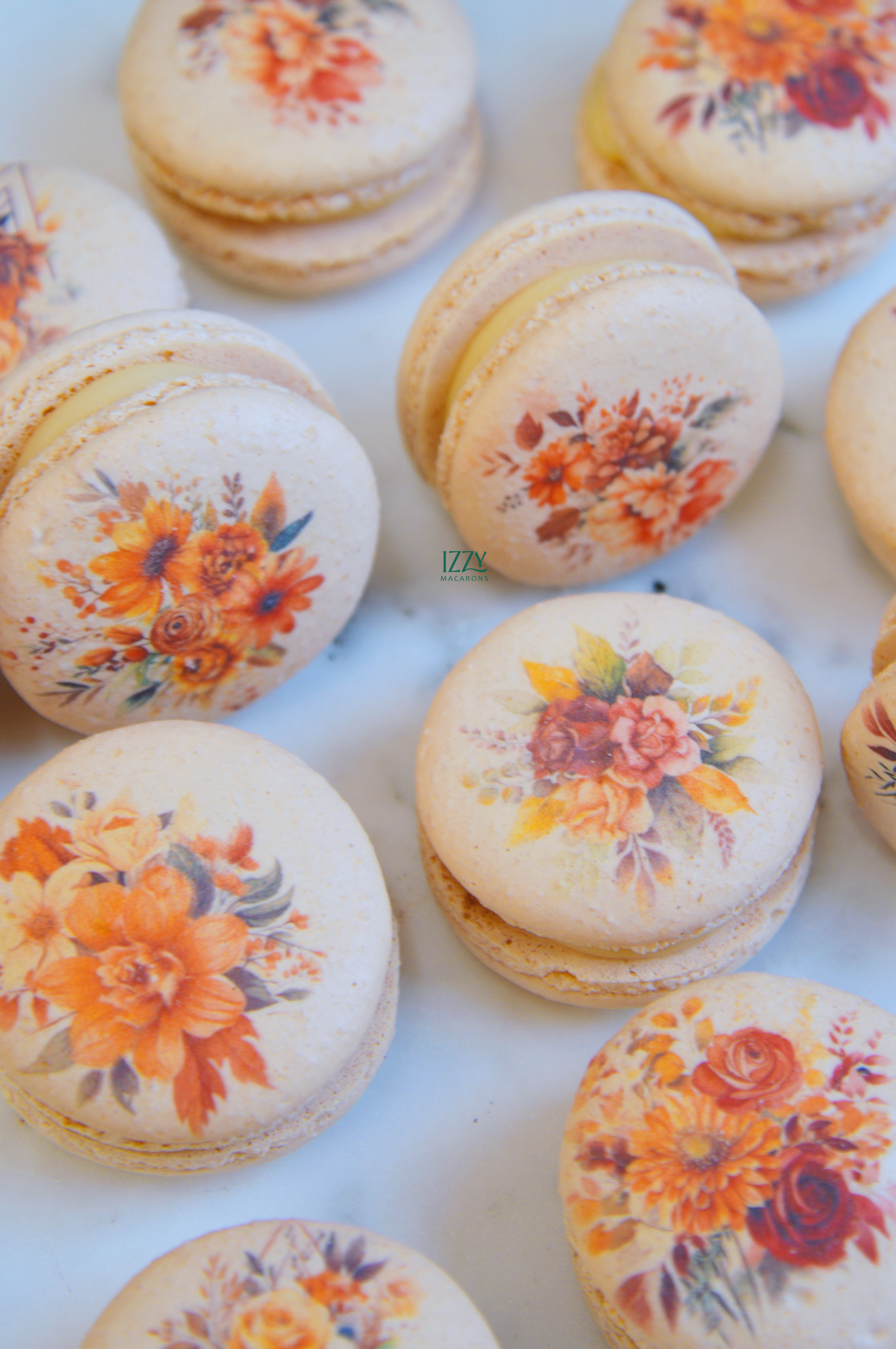 Fall/Autumn Flowers Macarons