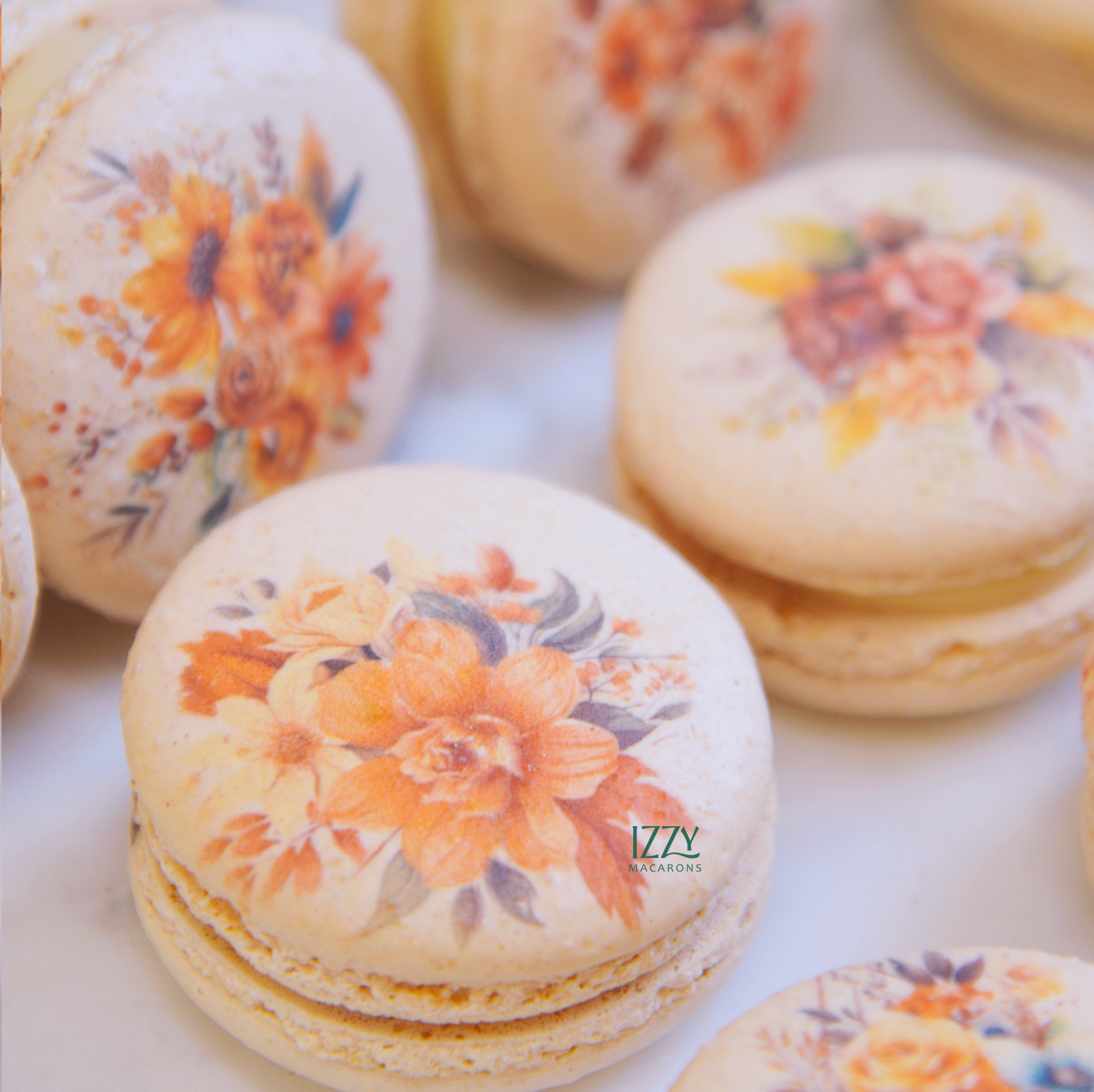 Fall/Autumn Flowers Macarons