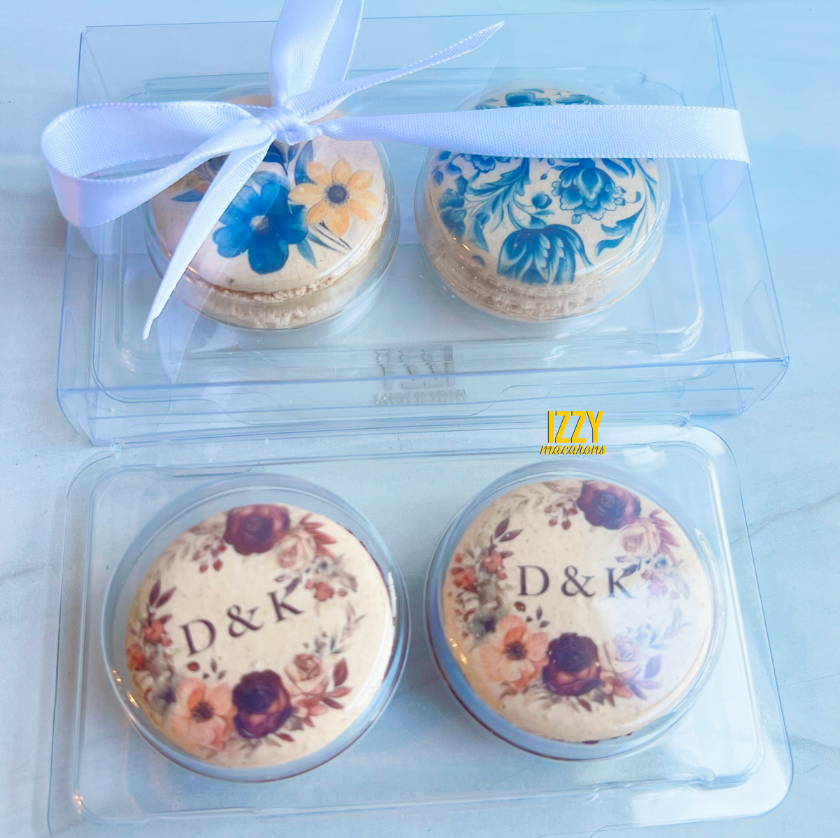 2 Macarons - Clear Customized Party Favor - Flat Package