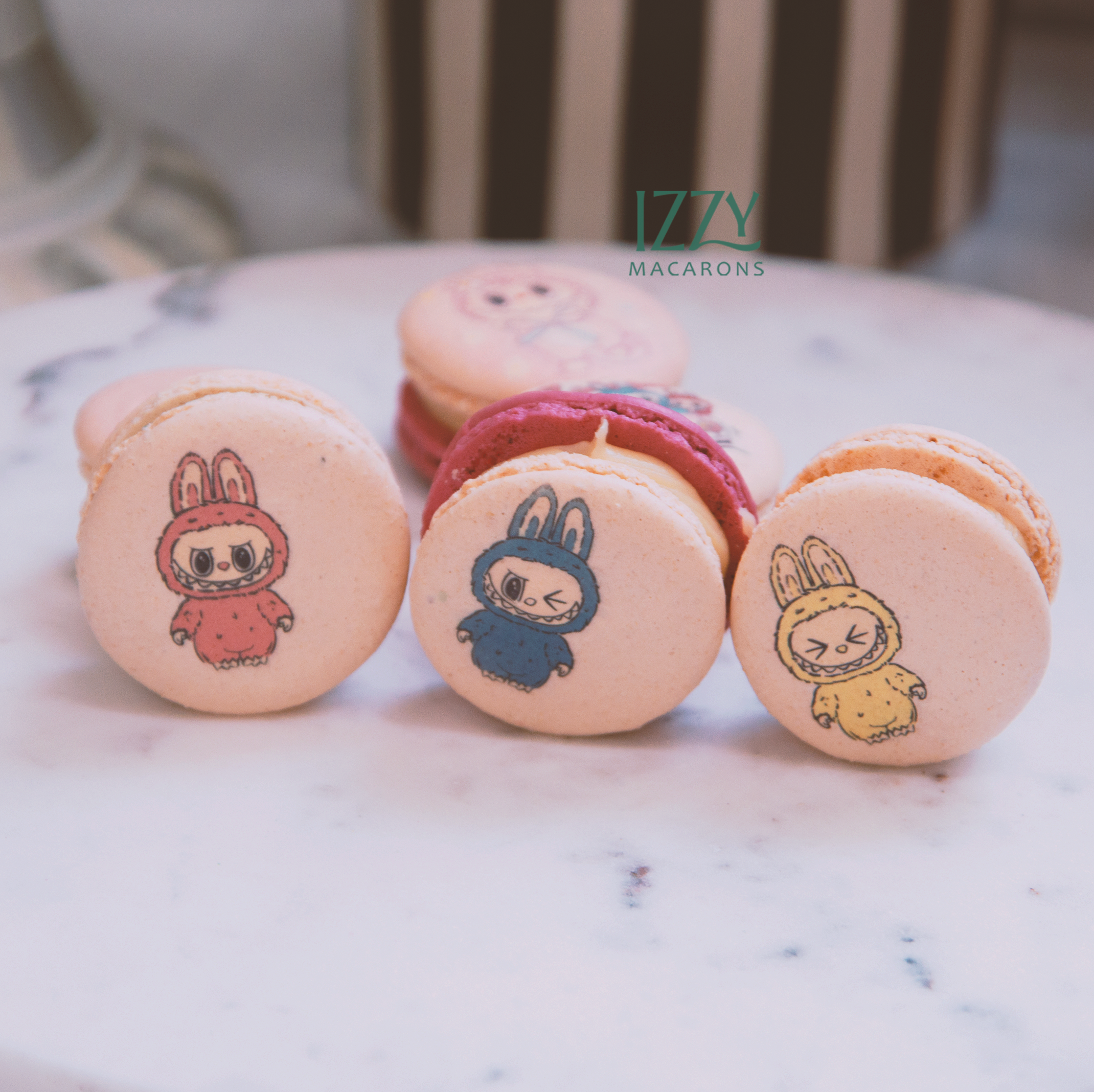 Fluffy Monster Macarons