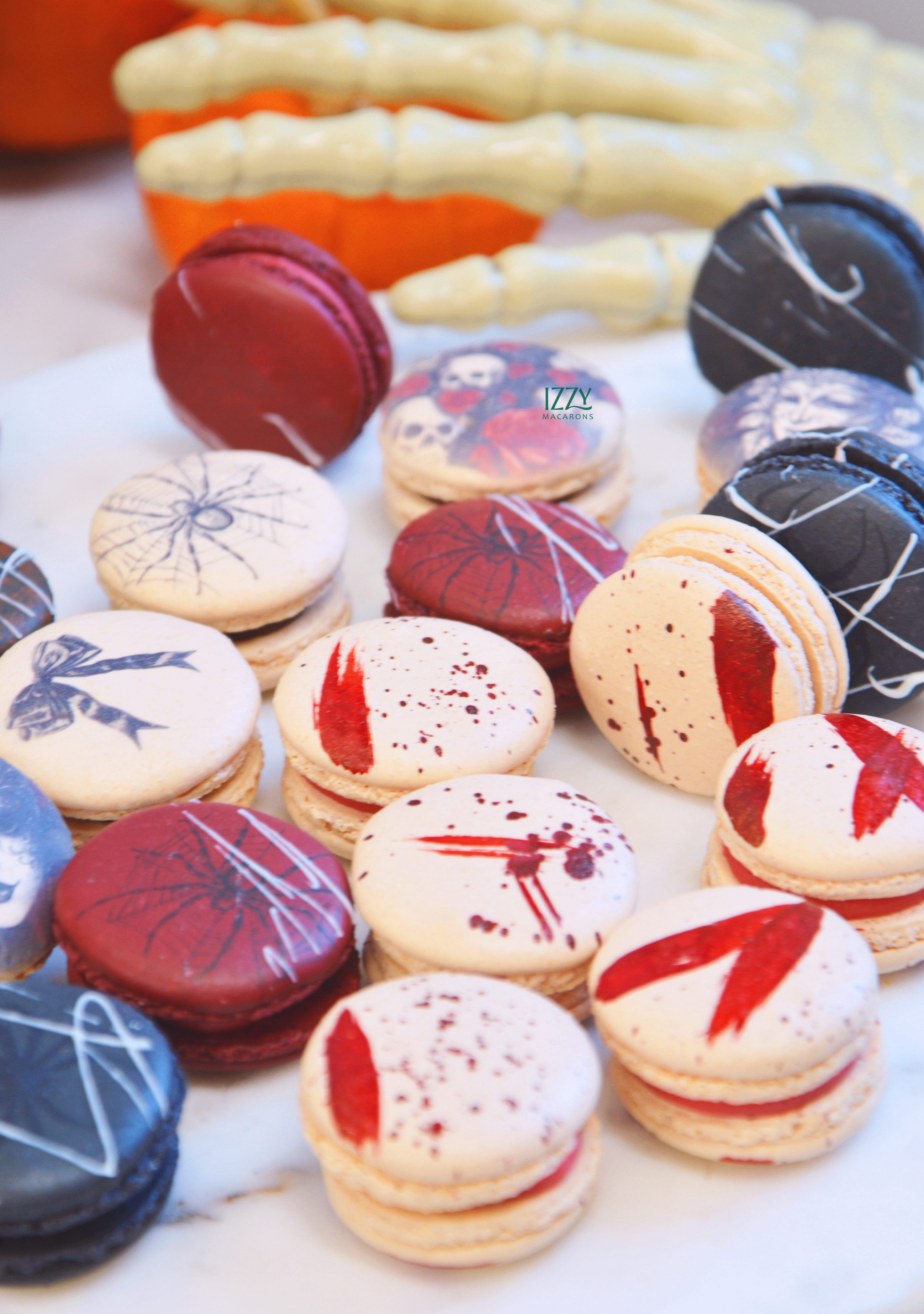Blood Splash Macarons - Halloween Macarons