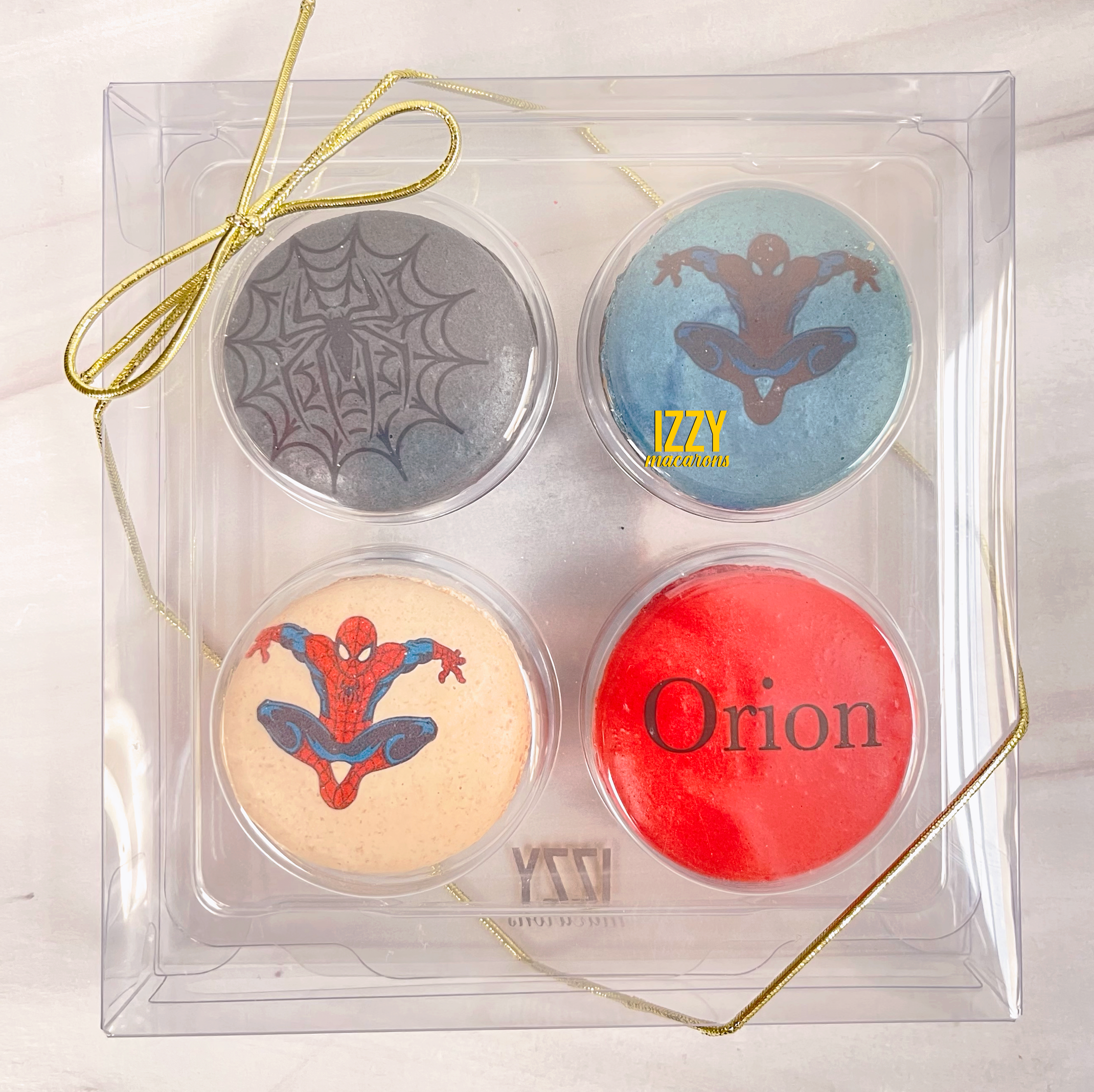 4 Macarons - Customized Party Favor Macarons - Flat Package