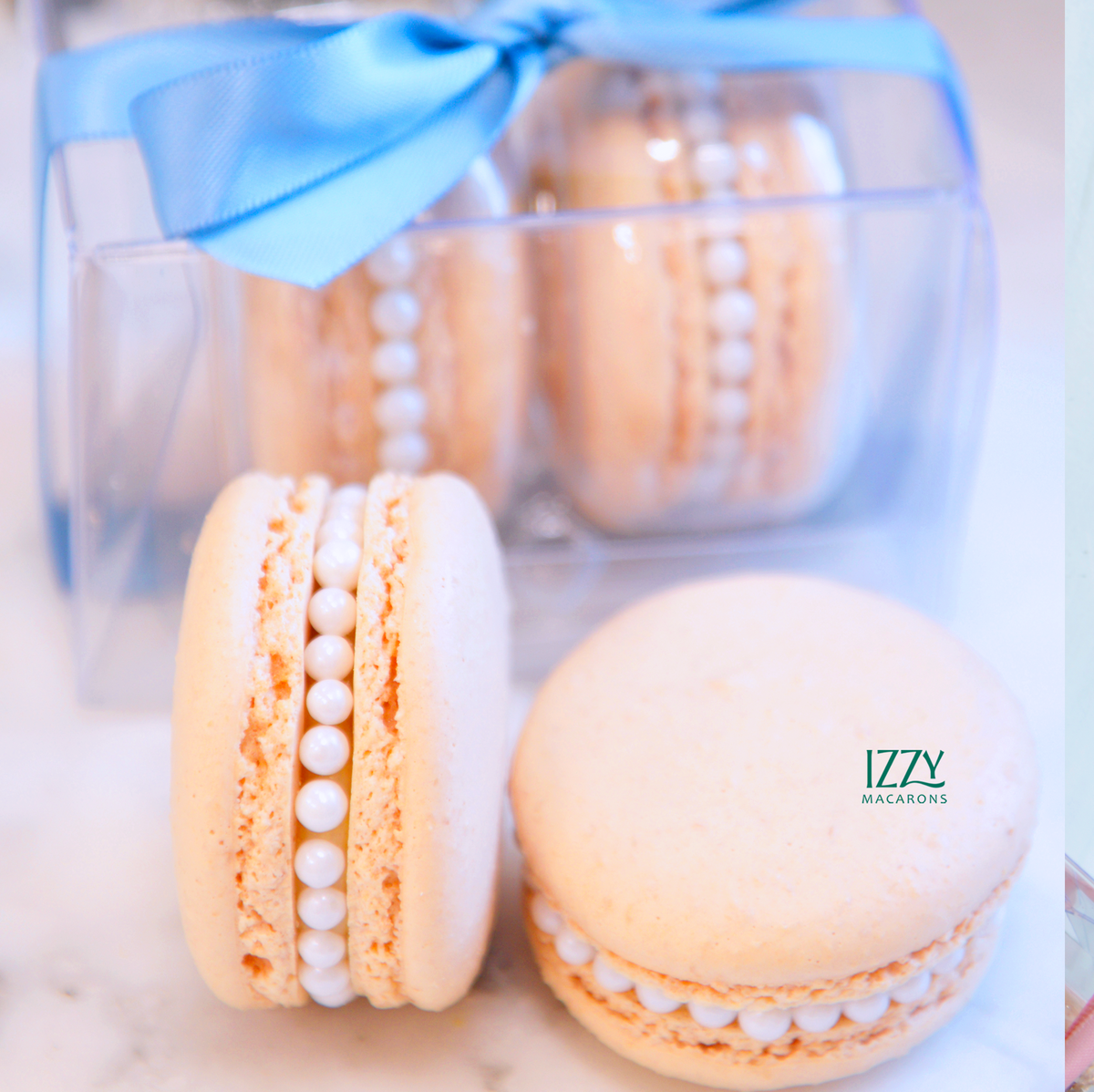 Pearl Party Favor - 2 Macarons
