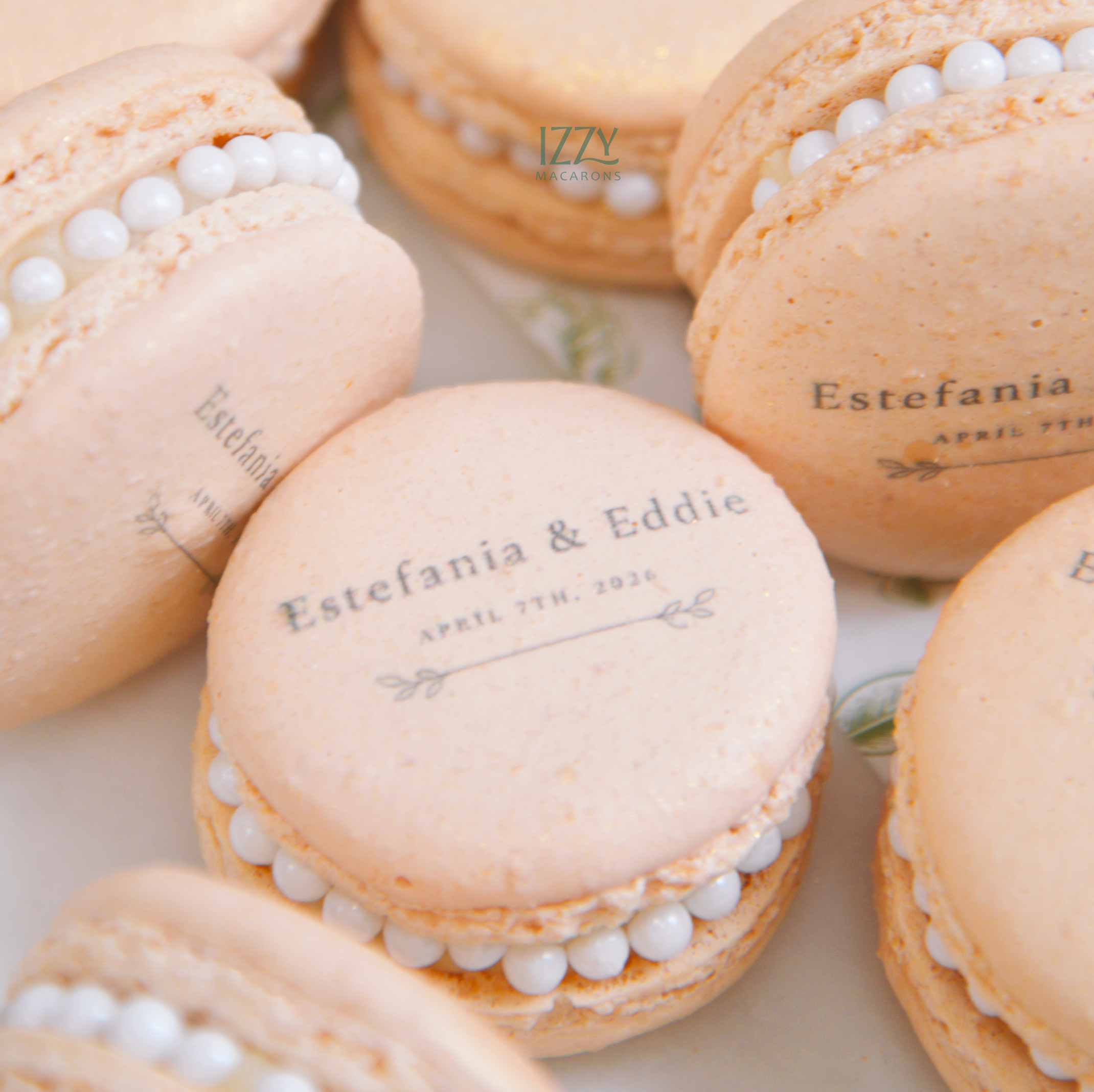 Pearl Macarons w/ name