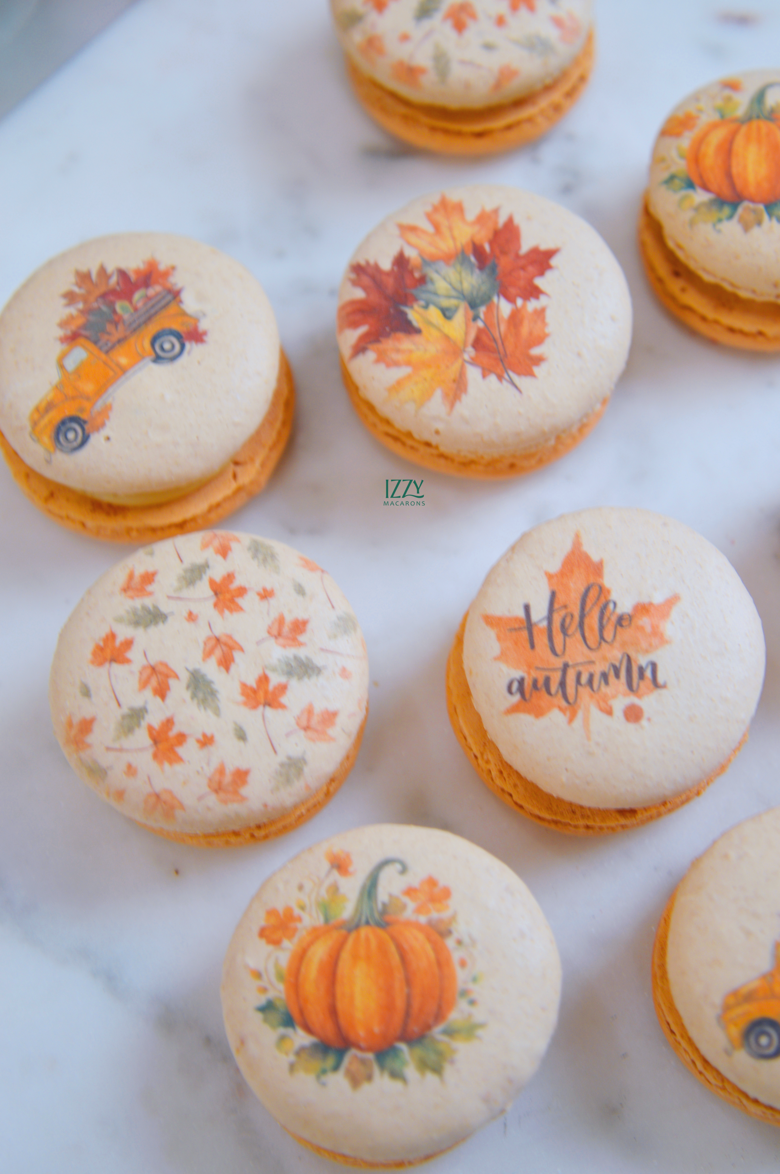 Pumpkin Spice Cheesecake French Macarons