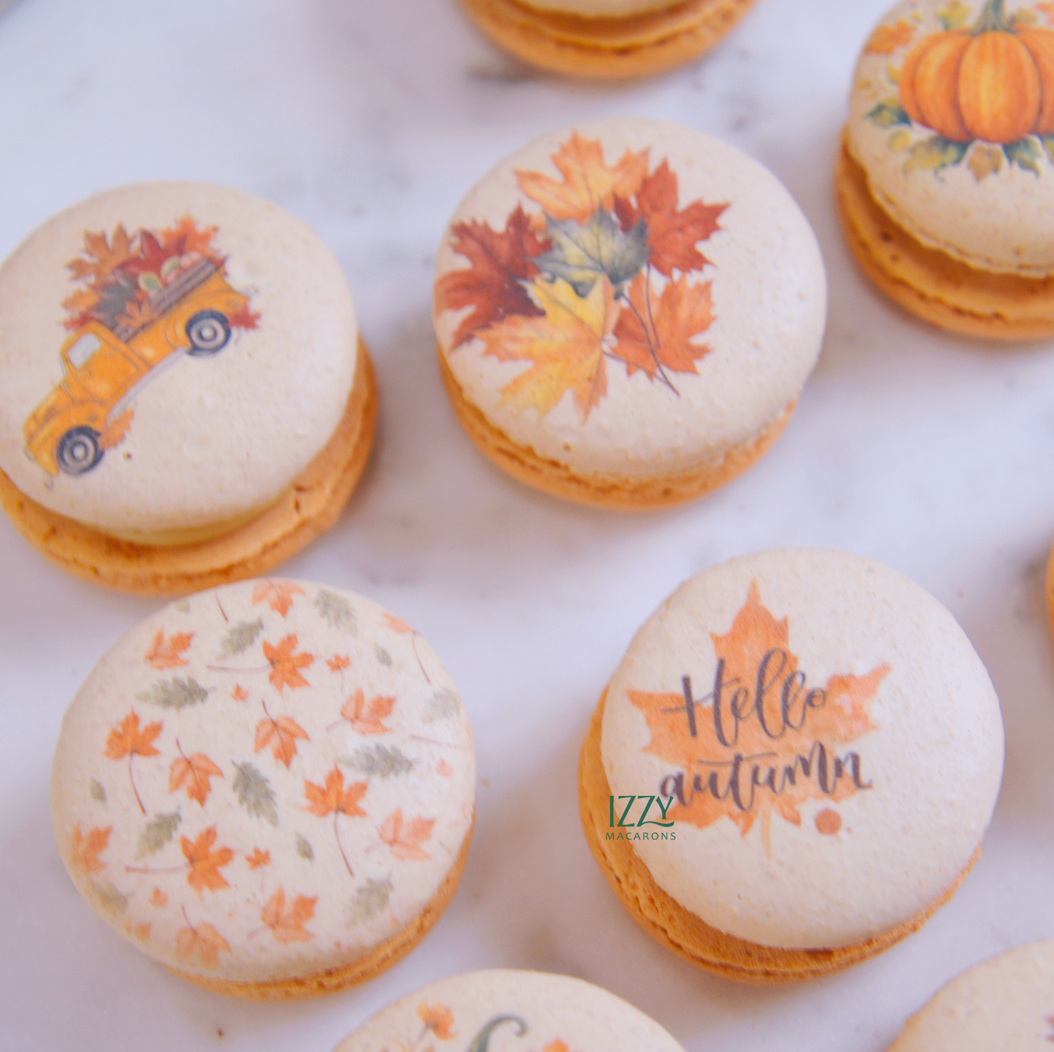 Pumpkin Spice Cheesecake French Macarons