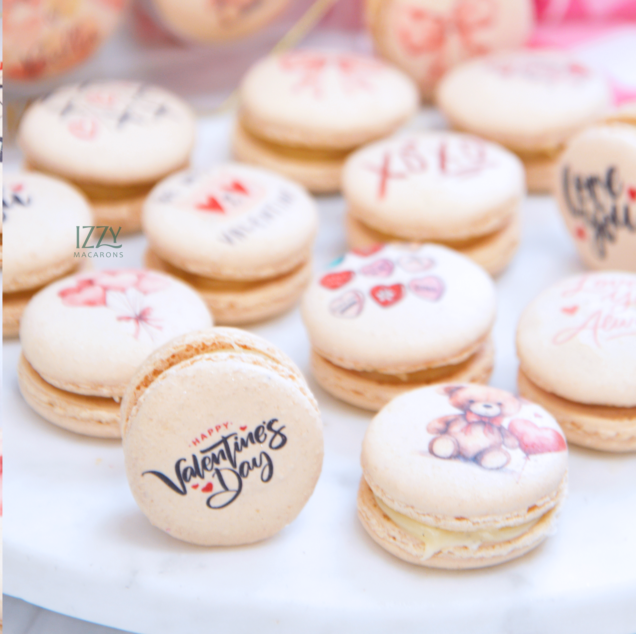 Vanilla Valentine's Prints French Macarons