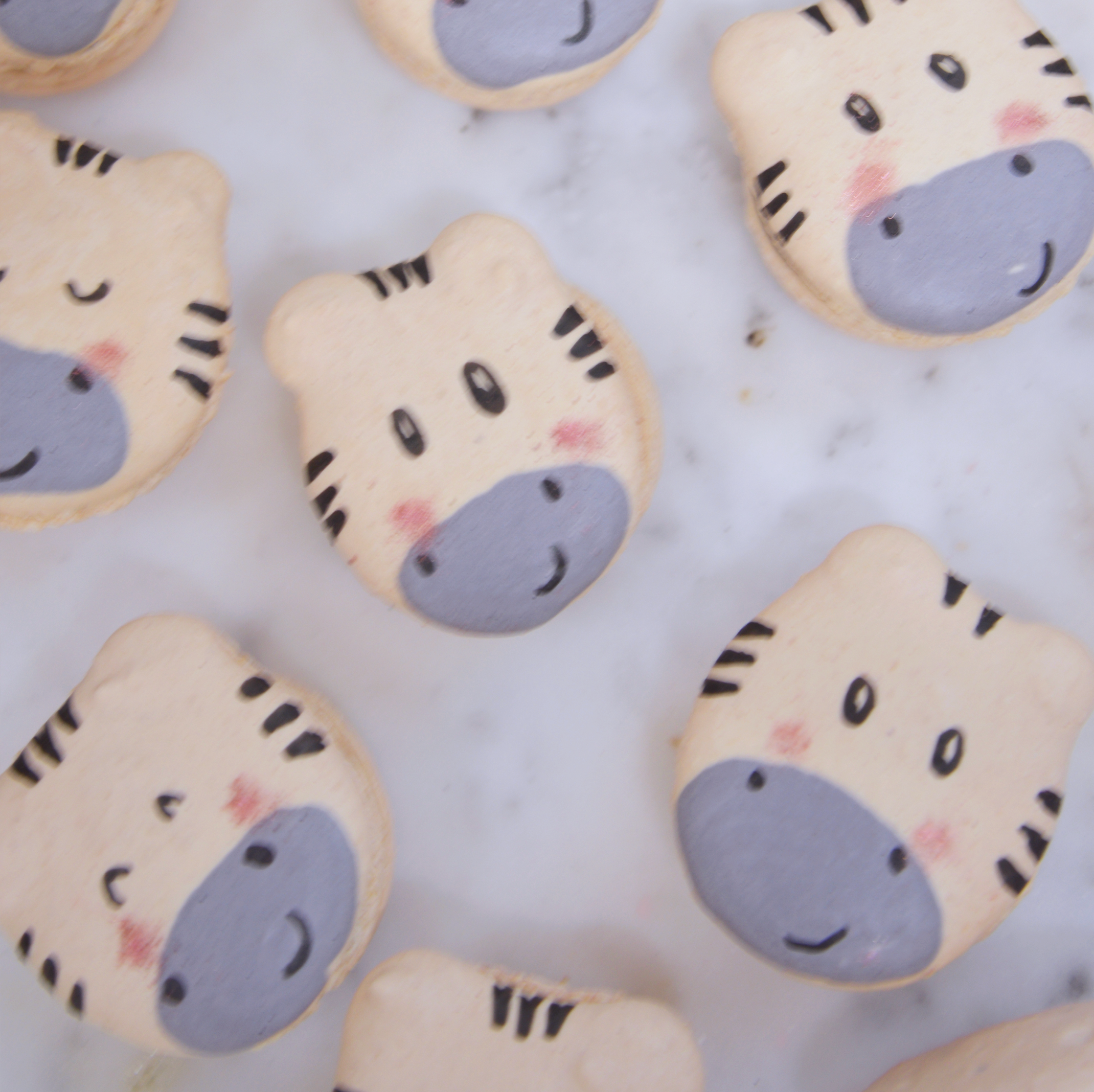 Zebra-shaped cookies