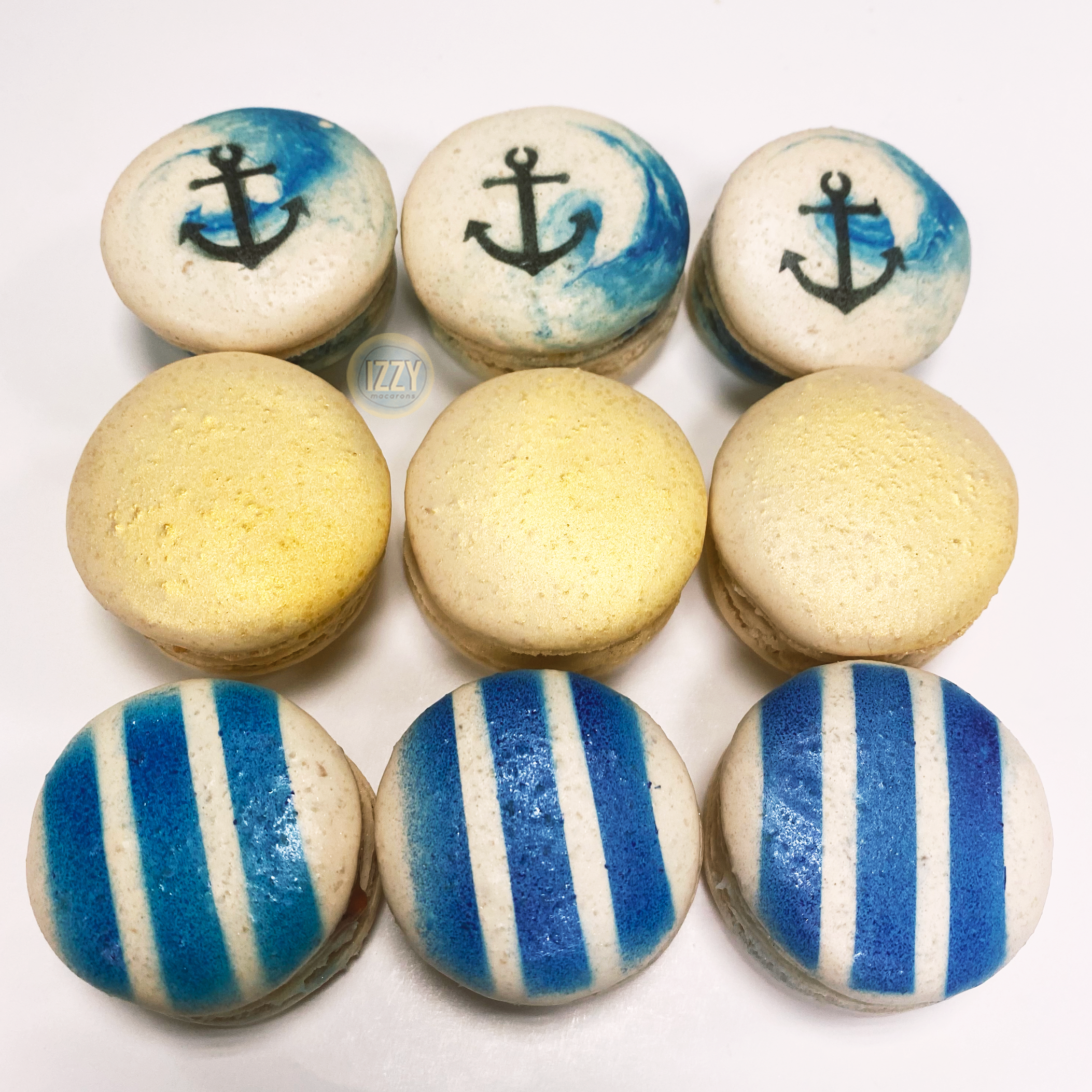 Nautical Macarons - Izzy Macarons