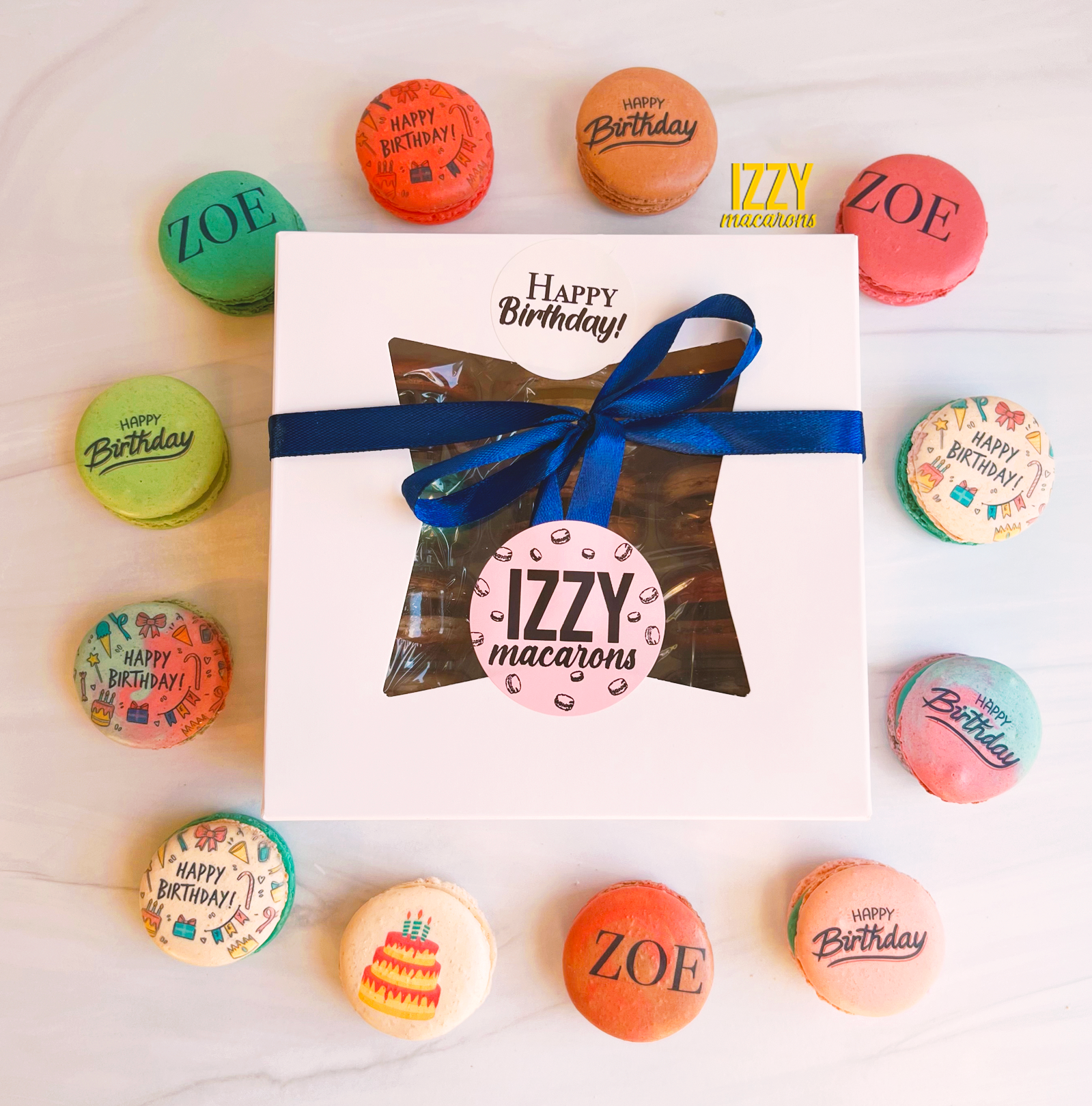 Happy Birthday - Customized French Macarons