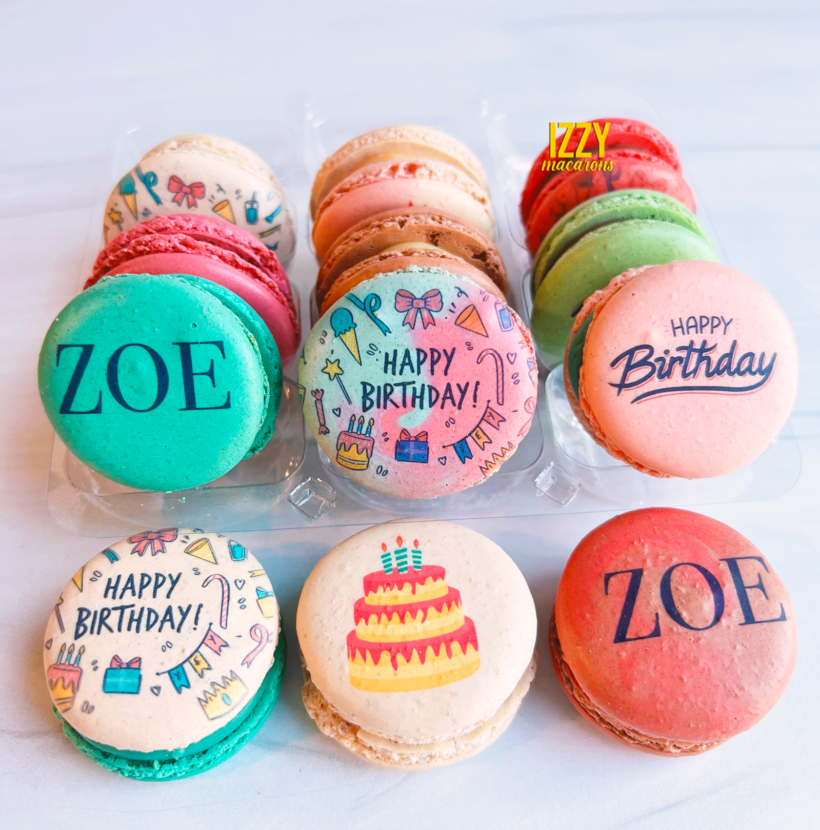 Happy Birthday French Macarons - Izzy Macarons