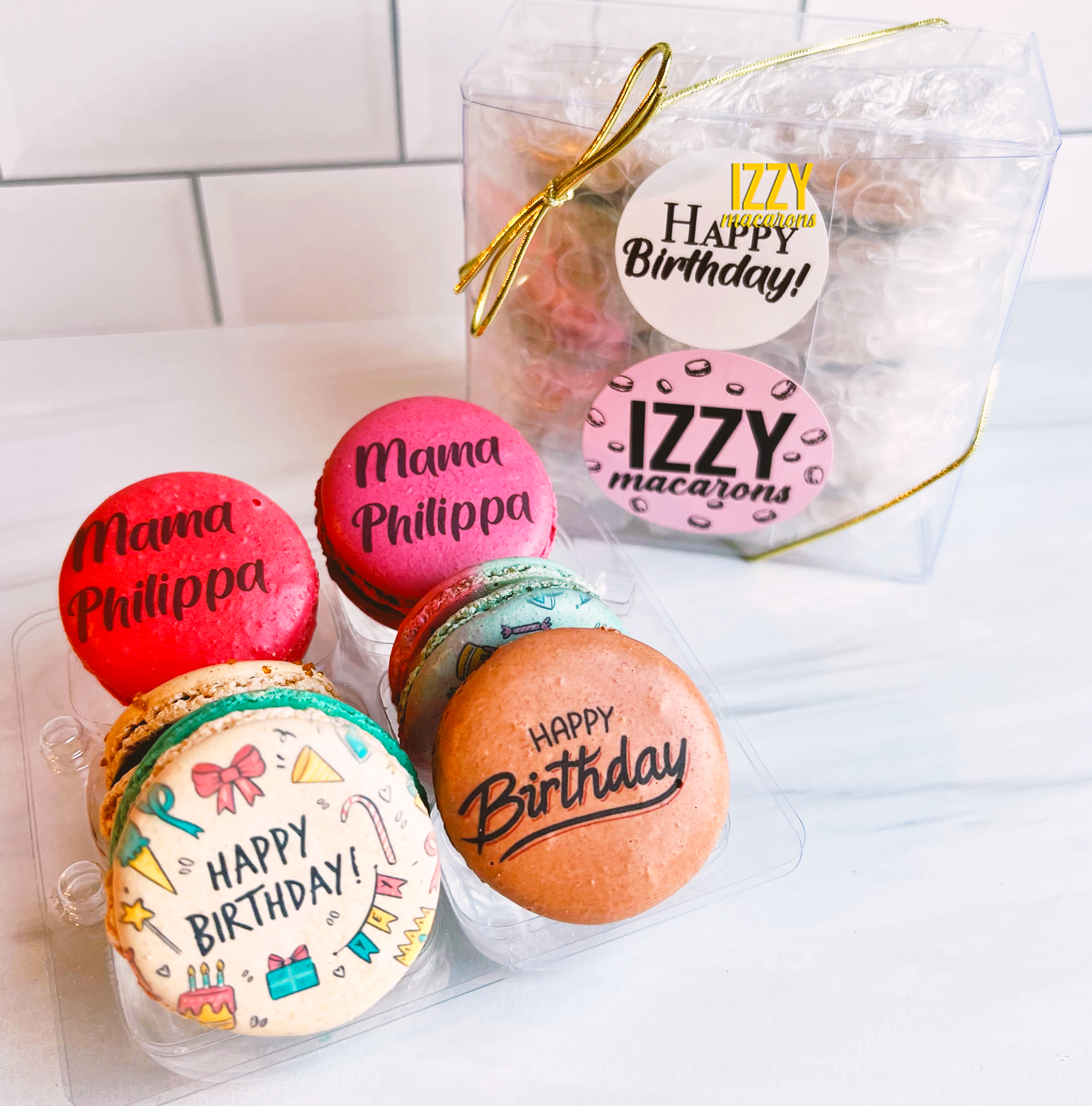 Customized Happy Birthday French Macarons
