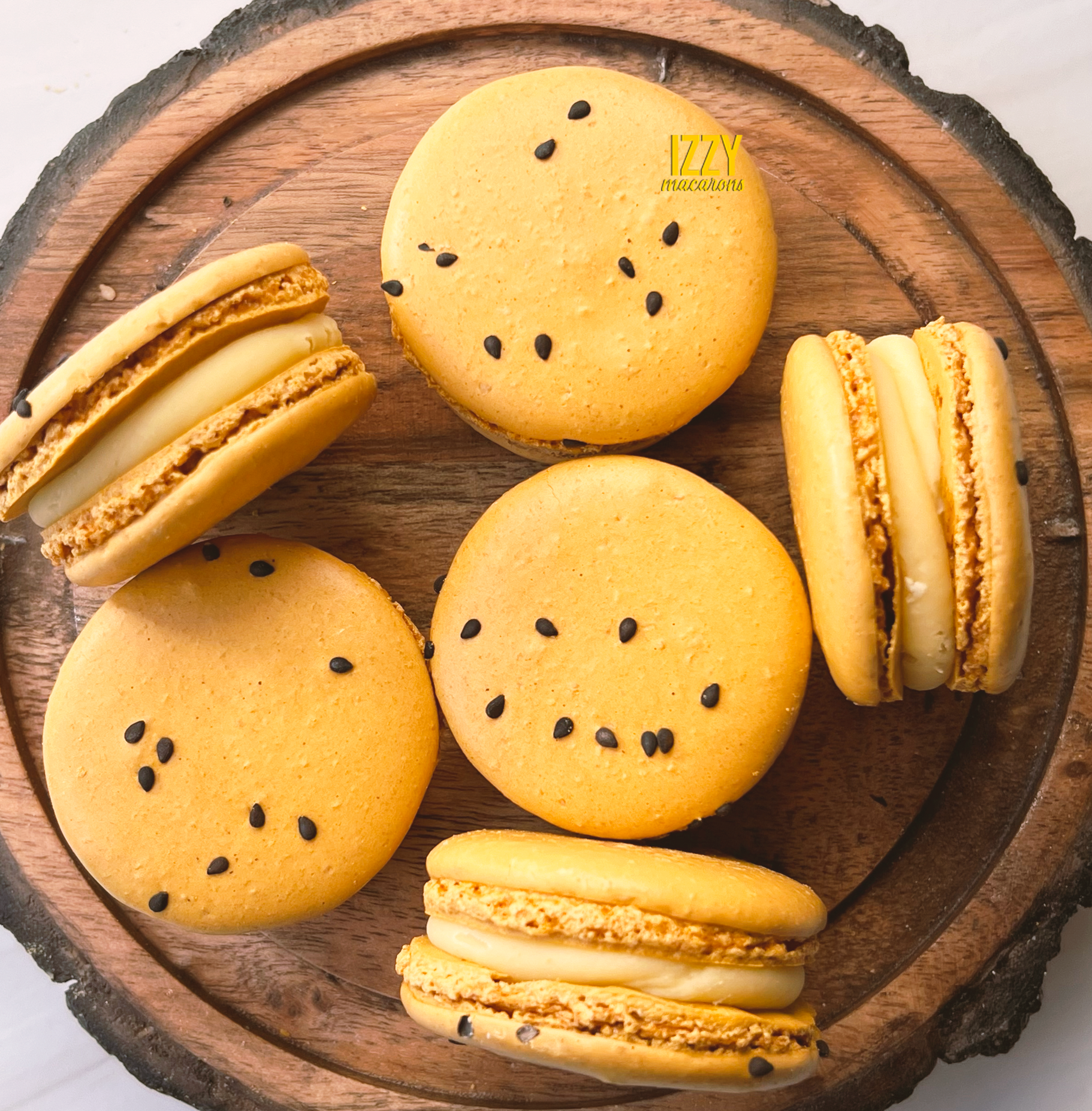 Passion Fruit Macarons - Izzy Macarons