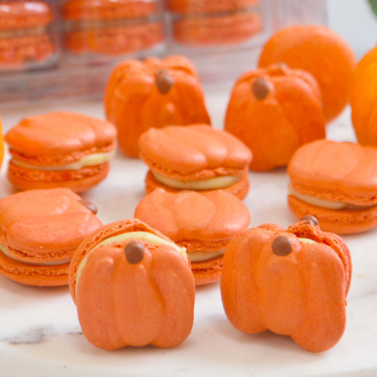 Pumpkin Macarons - Pumpkin Spice Cheesecake