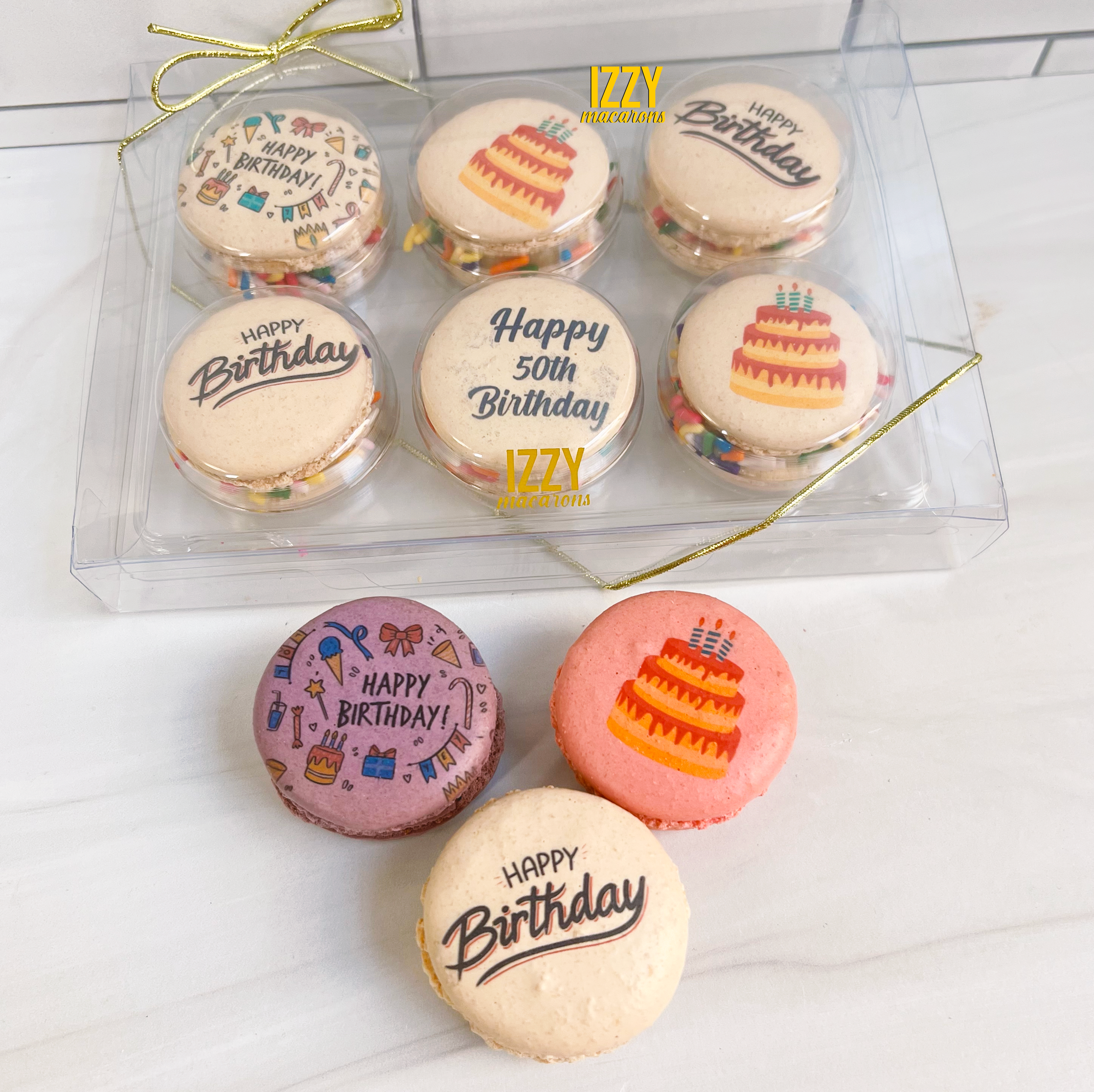 Customized Macarons - Flat Package - Add Prints