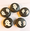 Black with Ghosts  - Halloween Macarons - Izzy Macarons