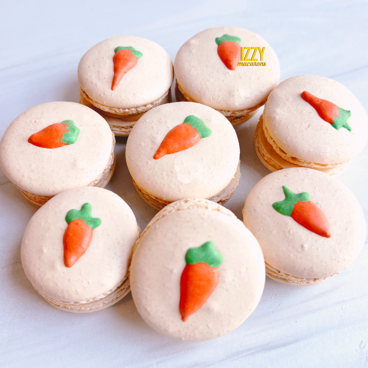 Carrot Design Macarons Spring Macarons – Izzy Macarons