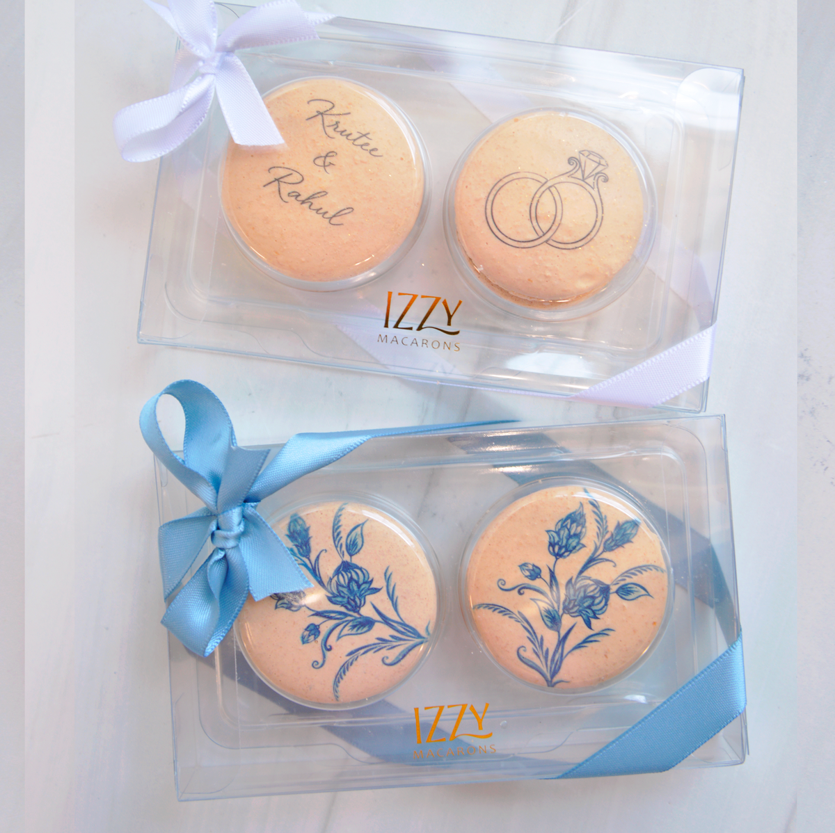 2 Macarons - Clear Customized Party Favor - Flat Package