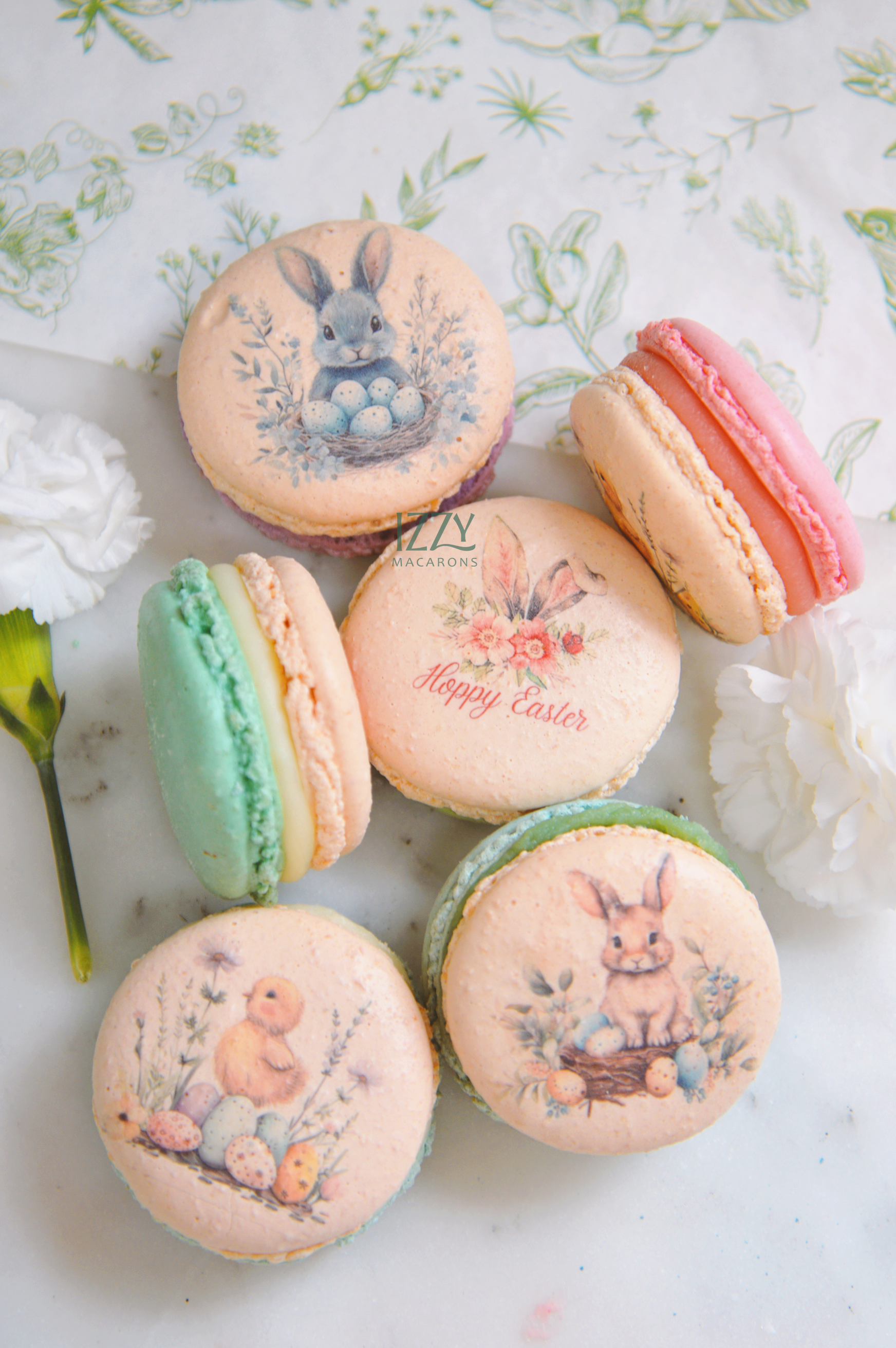 Easter Macarons - Bunny Prints