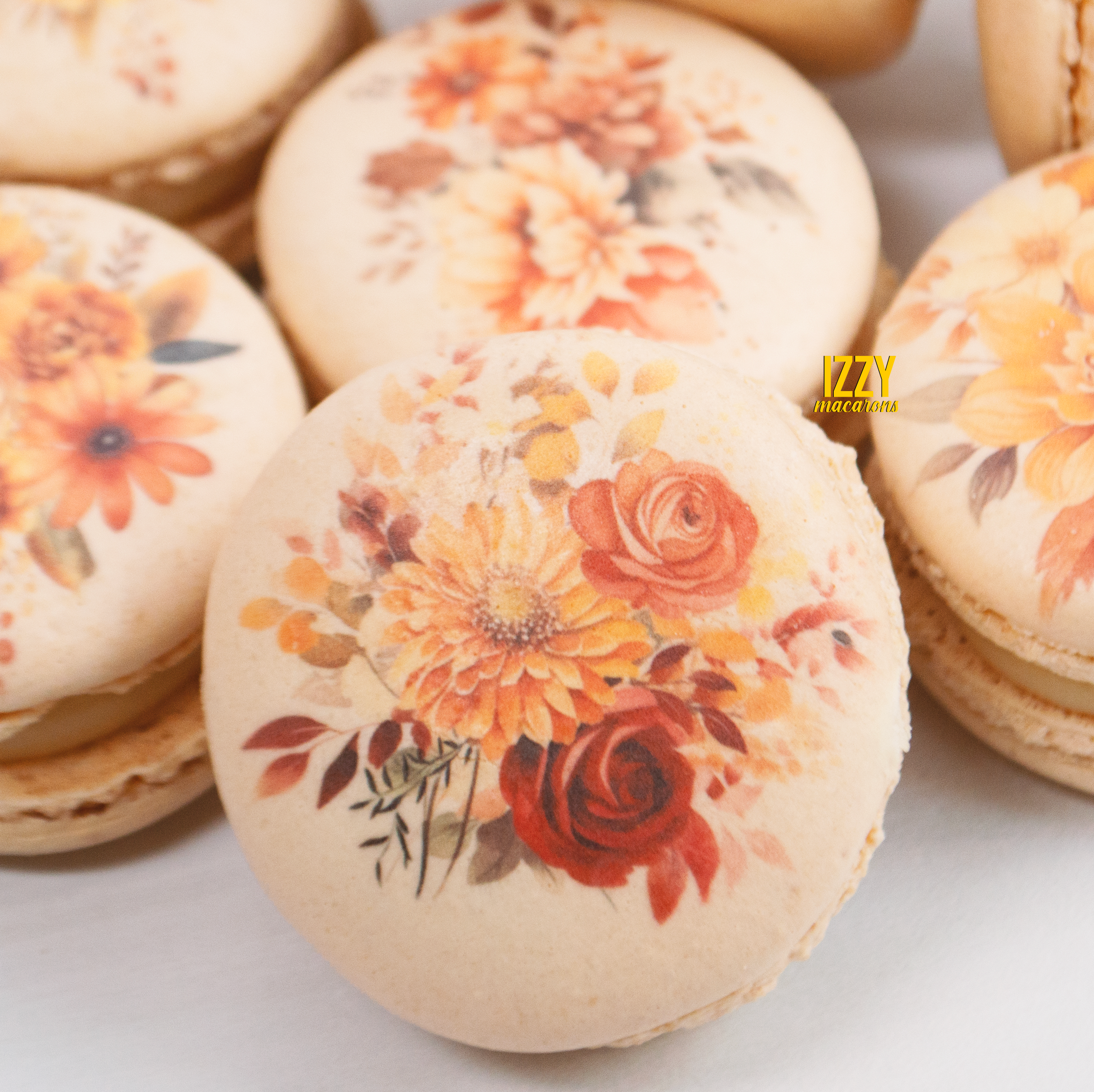 Fall/Autumn Flowers Macarons