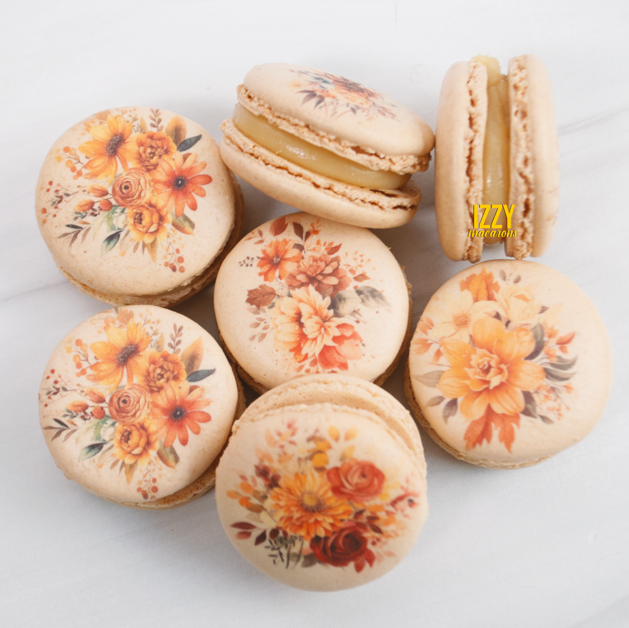 Fall/Autumn Flowers Macarons