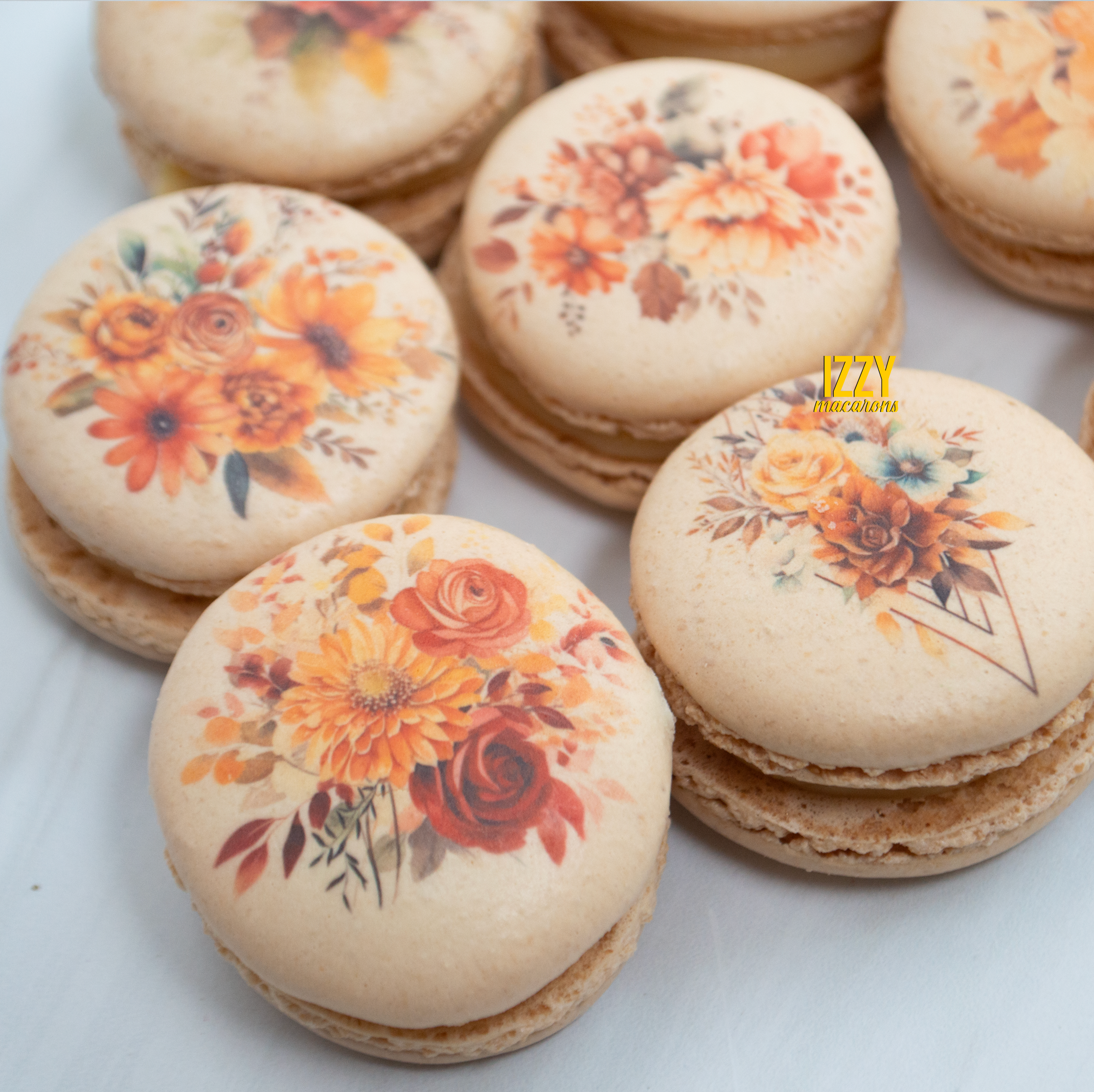 Fall/Autumn Flowers Macarons