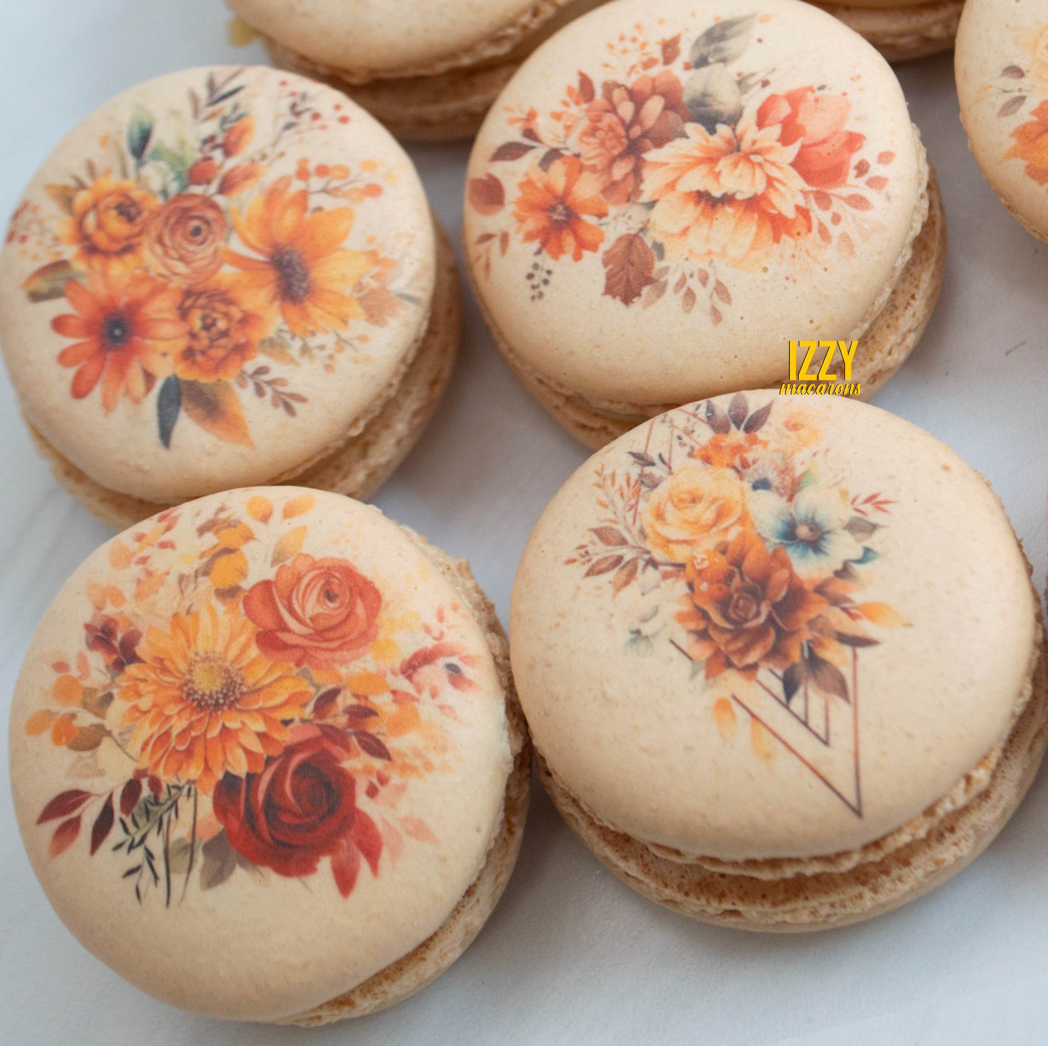 Fall/Autumn Flowers Macarons