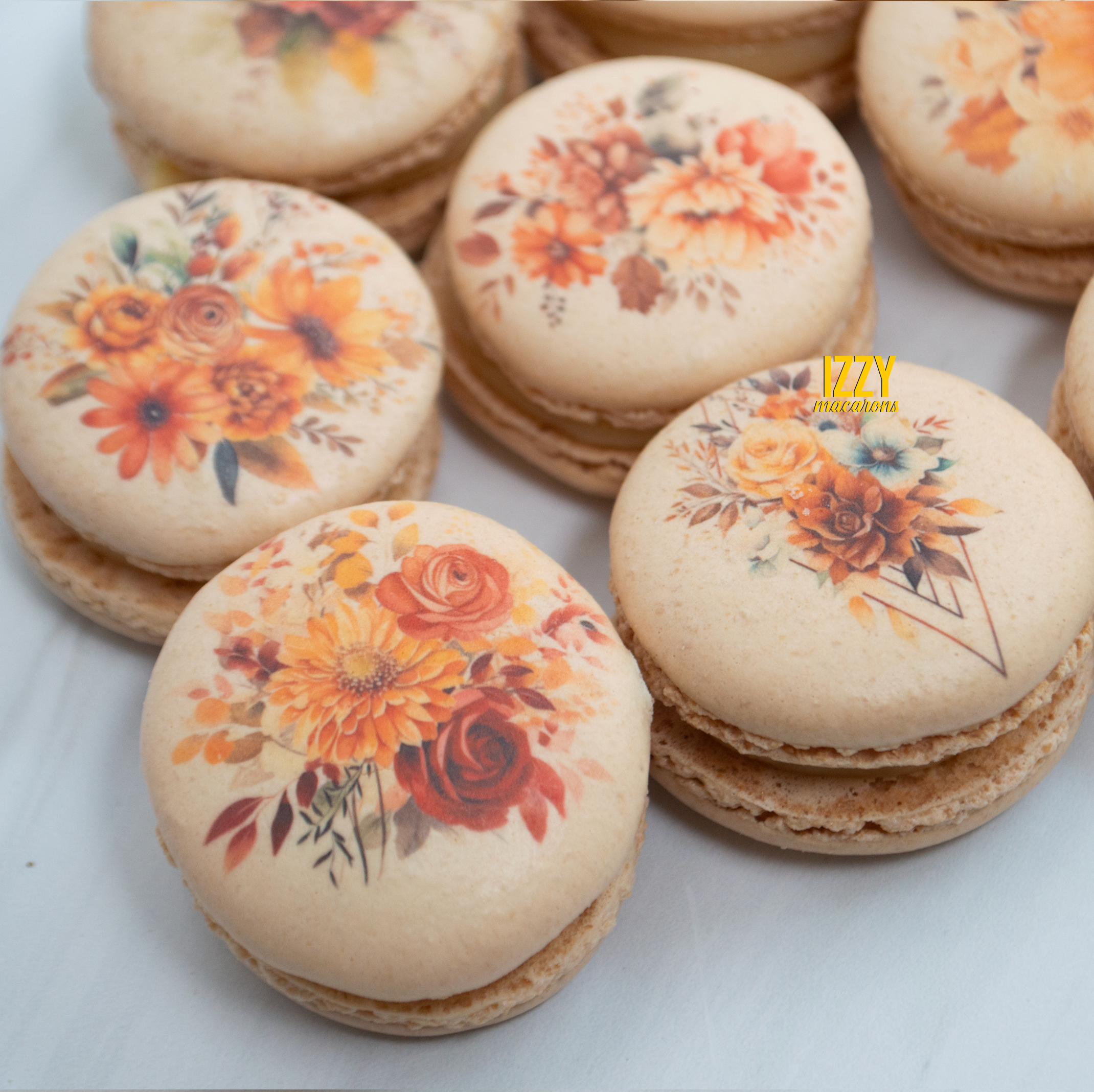 Fall/Autumn Flowers Macarons